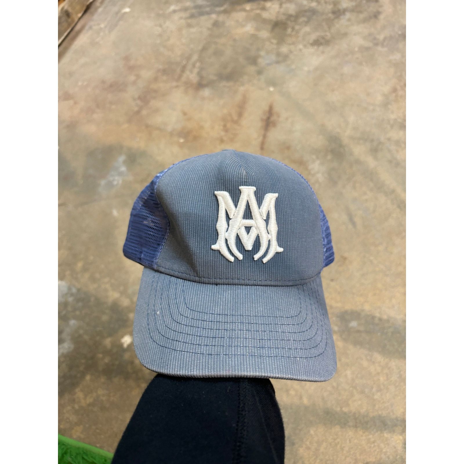 Amiri Amiri MA Logo Trucker Baby Blue Used OSFM Size ONE SIZE - 1 Thumbnail