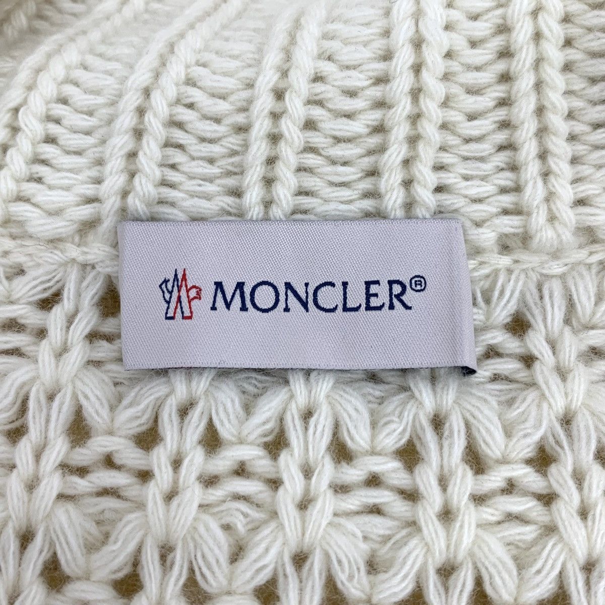 Moncler Moncler 24 Beige Logo Appliqué Cotton Knit Down Jacket Size S / US 4 / IT 40 - 6 Thumbnail