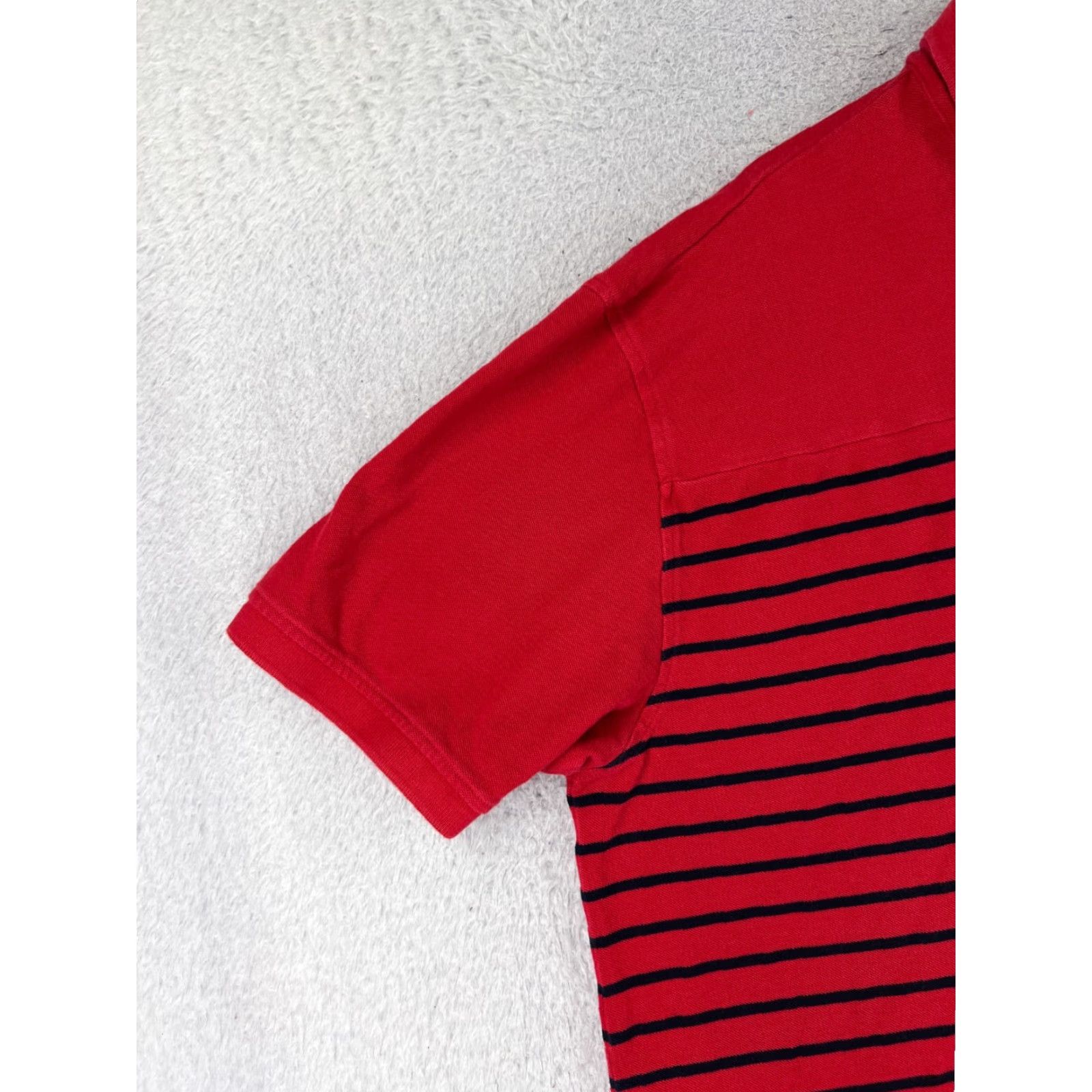 Tommy Hilfiger Tommy Hilfiger Polo Shirt Men XL Red Blue Stripe Cotton Knit Golf Activewear Size US XL / EU 56 / 4 - 3 Thumbnail