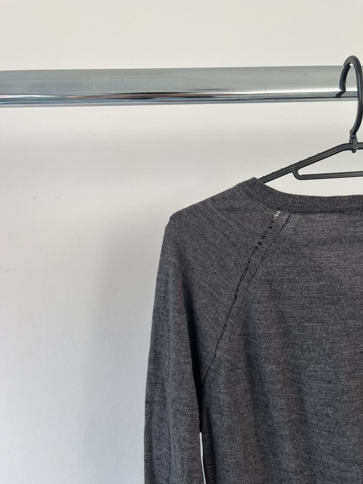 Dior Dior Homme Hedi Slimane Grey Distressed Wool V Neck Sweater Size US S / EU 44-46 / 1 - 7 Thumbnail