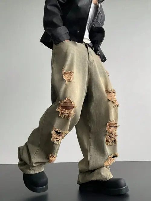 Jean Distressed Baggy Ripped Dusty Jeans Size US 36 / EU 52 - 3 Thumbnail