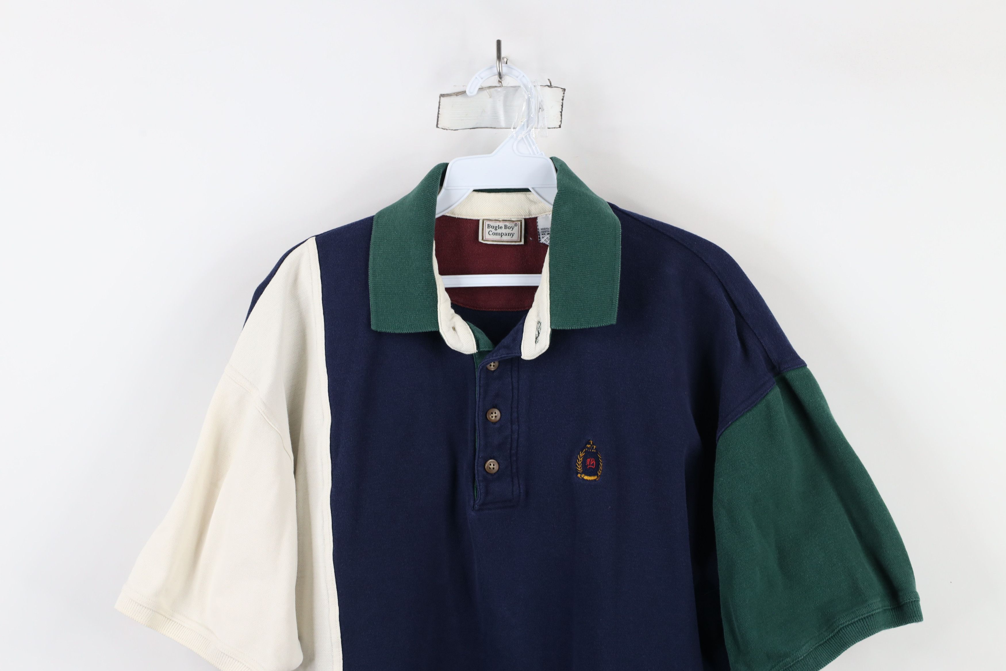Vintage Vintage 90s Streetwear Block Collared Polo Shirt Cotton Size US XL / EU 56 / 4 - 2 Thumbnail