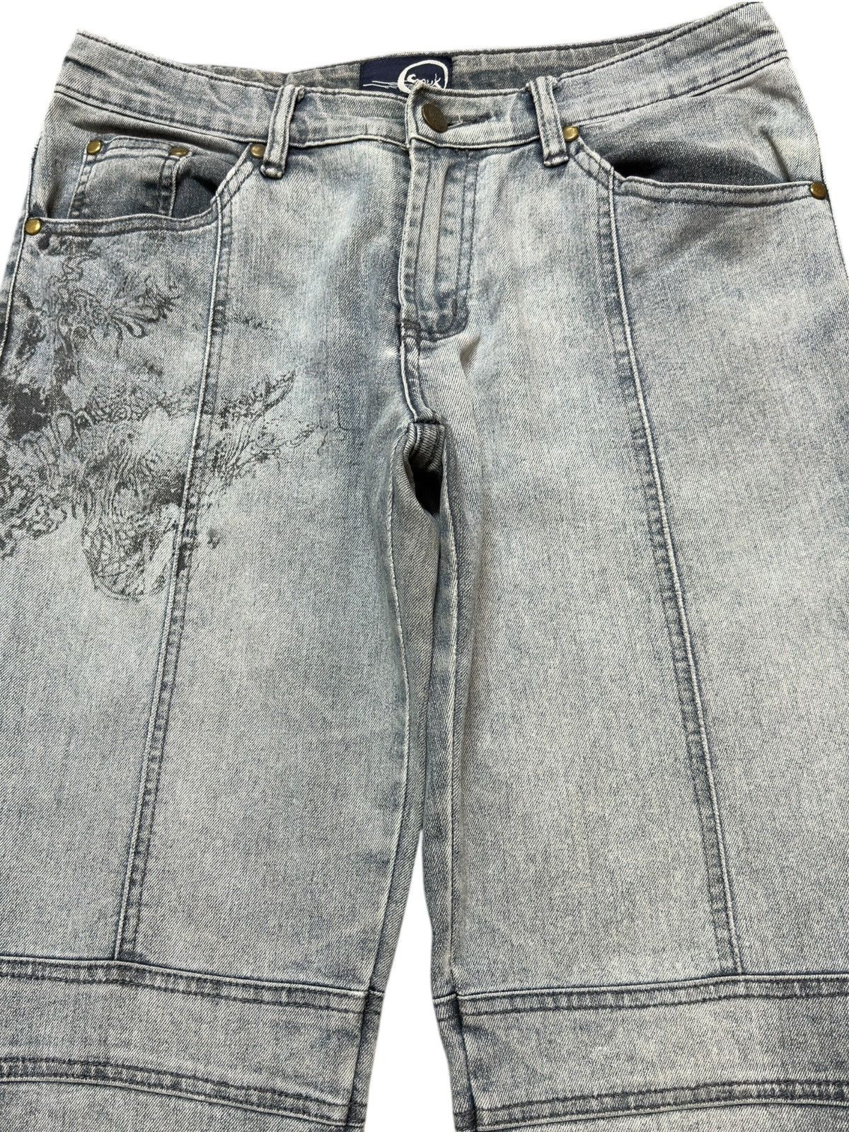 Kapital Vintage Souk Flare Bootcut Dragon Essence Faded Denim Size US 30 / EU 46 - 2 Thumbnail