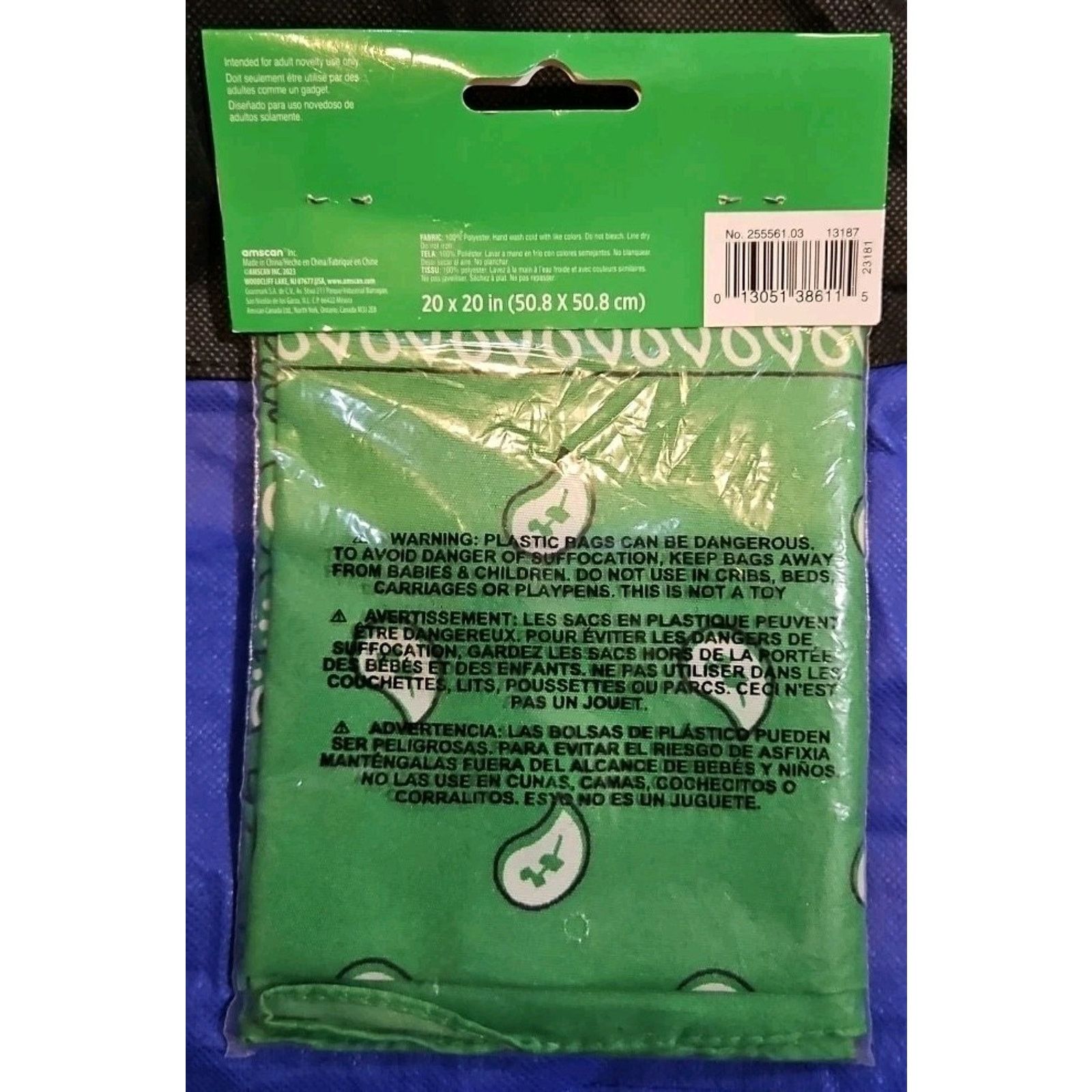 Other Square Paisley Bandana - Green/White Size ONE SIZE - 3 Thumbnail