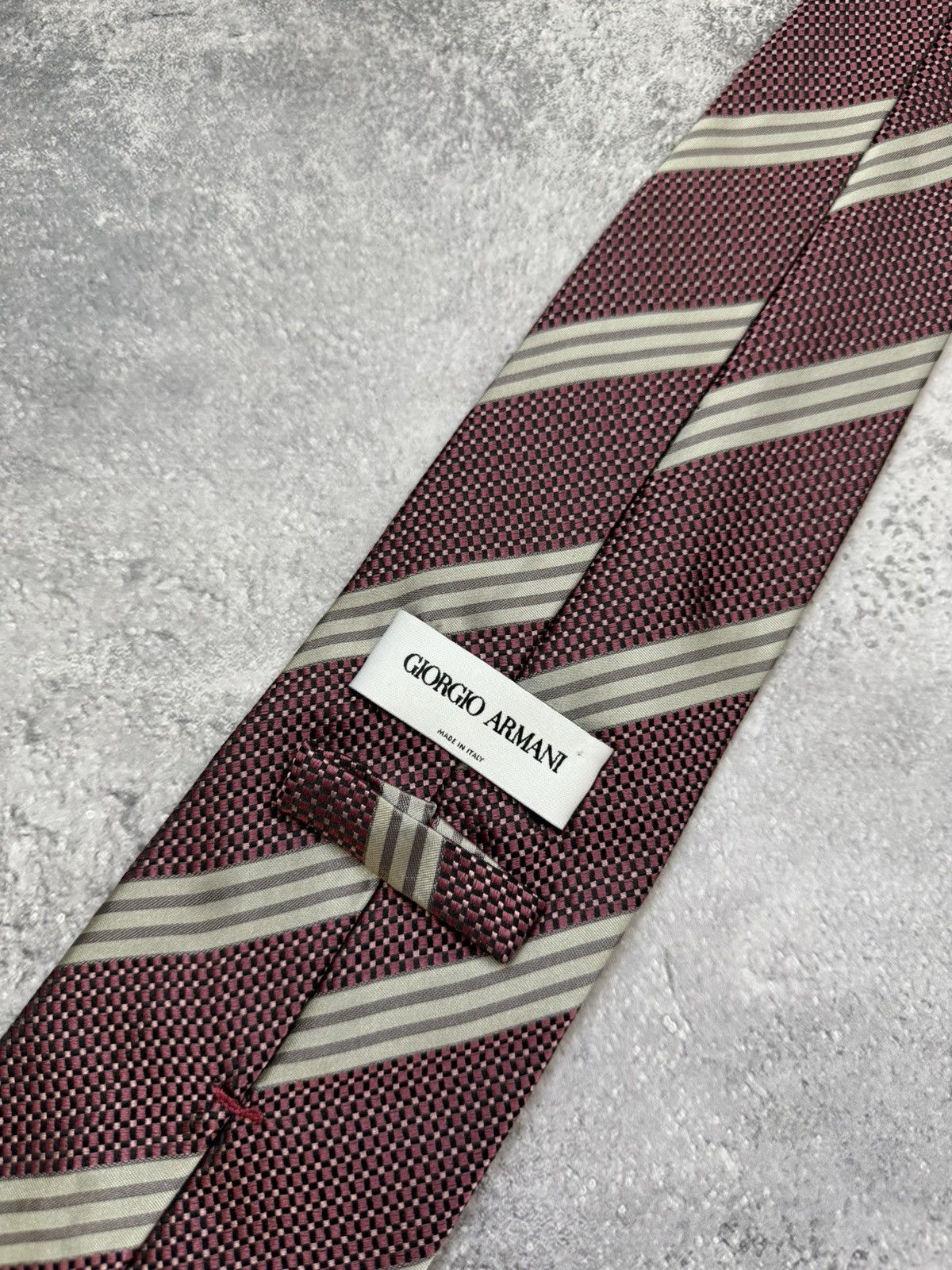 Giorgio Armani Giorgio Armani Men’s Silk Tie Striped Luxury Made in Italy Size ONE SIZE - 5 Thumbnail