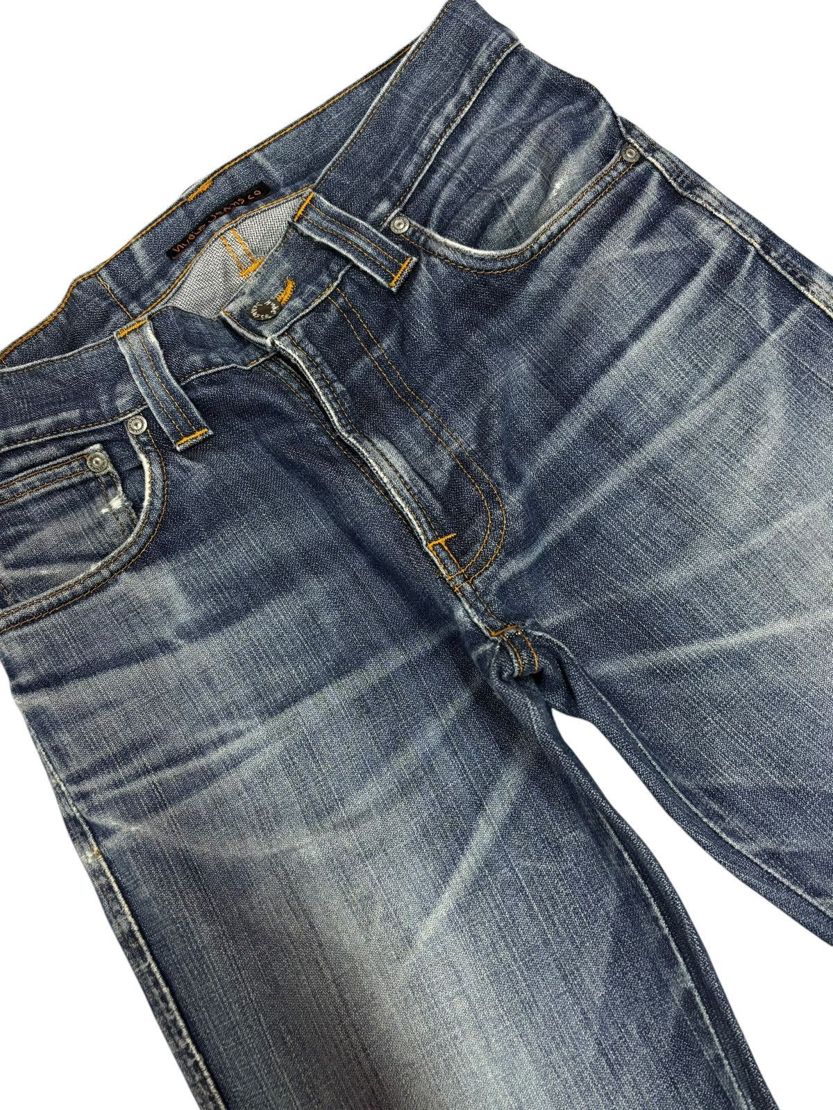 Nudie Jeans × Vintage 90s Vintage Nudie Faded Indigo Jeans Size US 29 - 3 Thumbnail