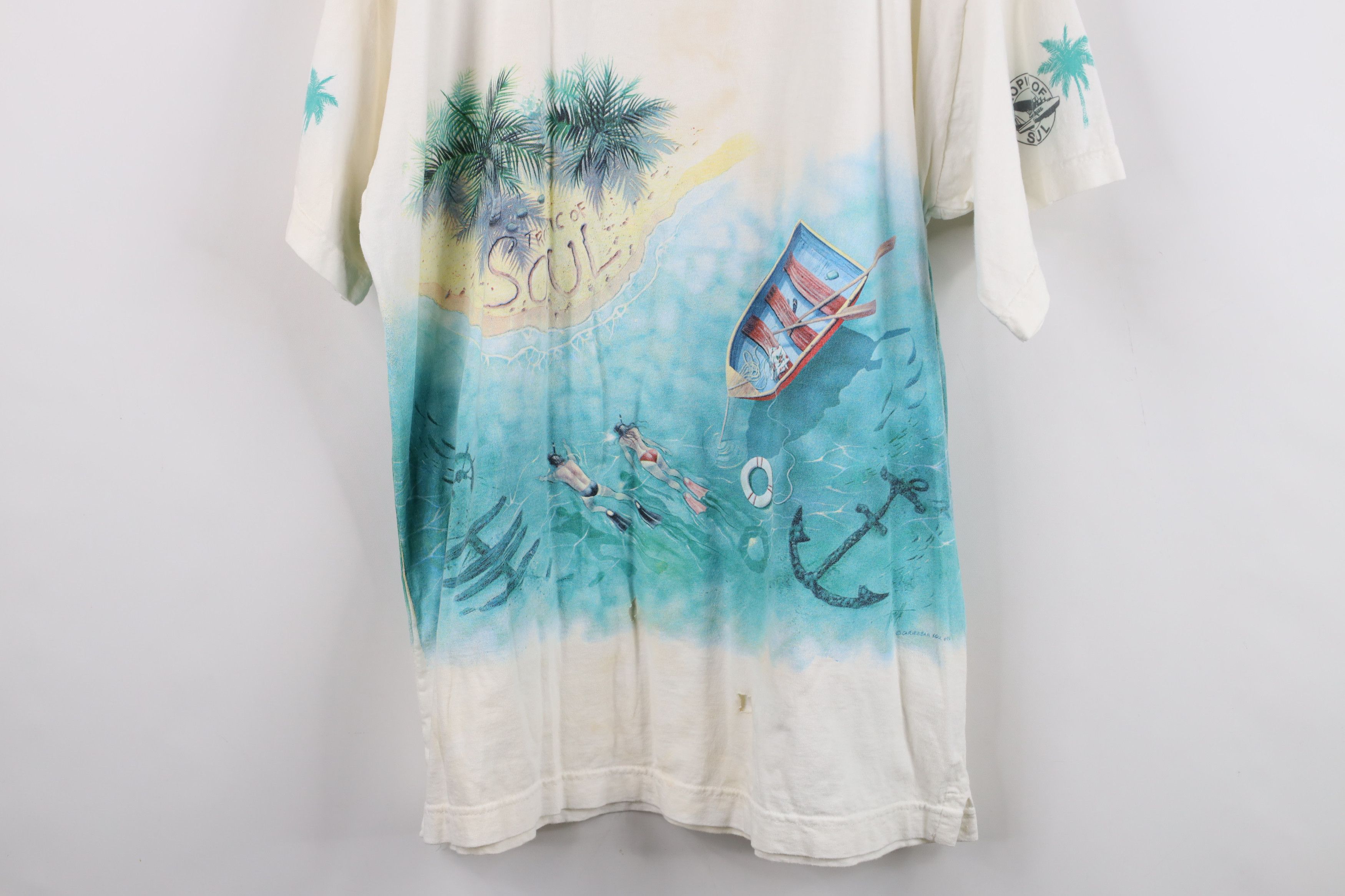 Vintage Vintage 90s Streetwear Caribbean Clipper Plane T-Shirt USA Size US L / EU 52-54 / 3 - 17 Thumbnail