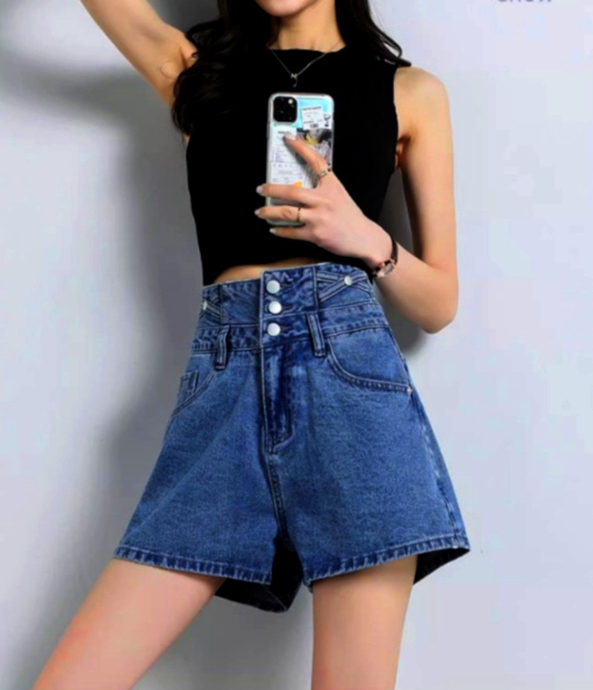Designer × Japanese Brand × Vintage Stunning Vintage Buttony Wide Leg Washed Jeans Shorts Size 28" / US 6 / IT 42 - 1 Thumbnail