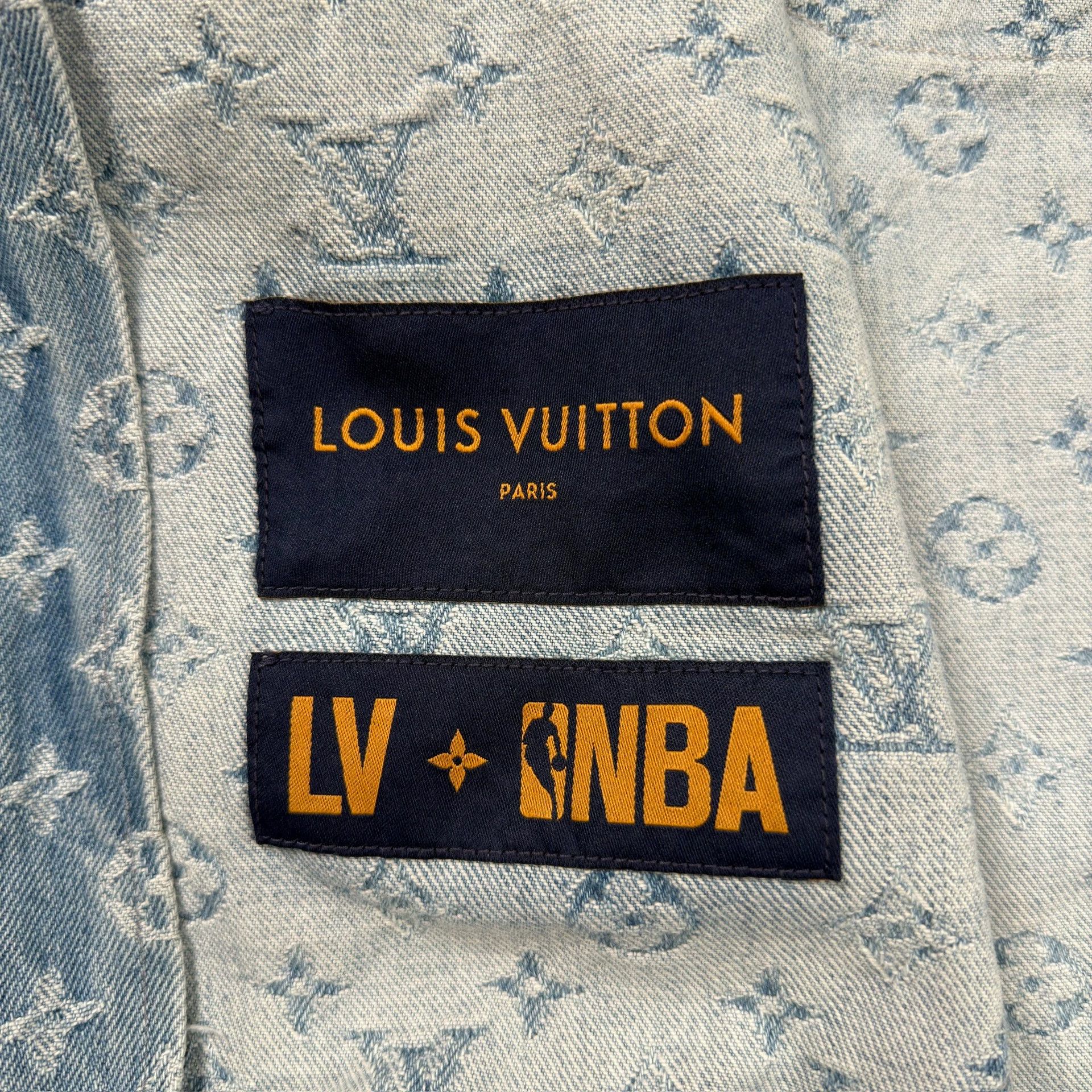 Louis Vuitton LV NBA Collaboration All-over Print Denim Hooded Jacket Size XL / US 12-14 / IT 48-50 - 5 Thumbnail