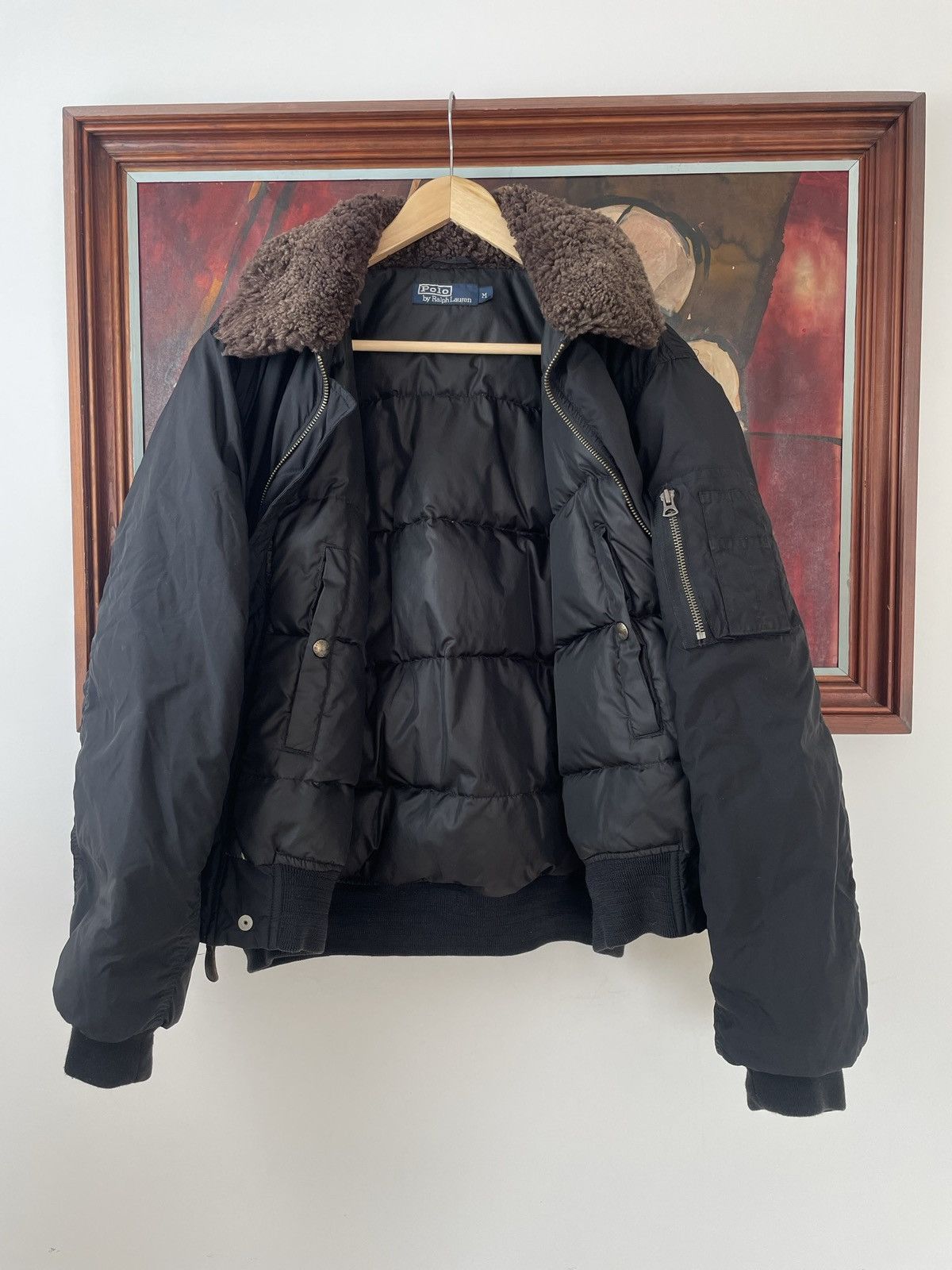 Polo Ralph Lauren × Ralph Lauren × Vintage Vintage Ralph Lauren Down Filled SheepSkin Fur Bomber Jacket Size US M / EU 48-50 / 2 - 2 Thumbnail
