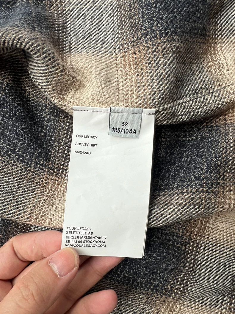 Our Legacy Our LegacyFW24 plaid curved hem single-breasted flannel lon Size US L / EU 52-54 / 3 - 4 Thumbnail