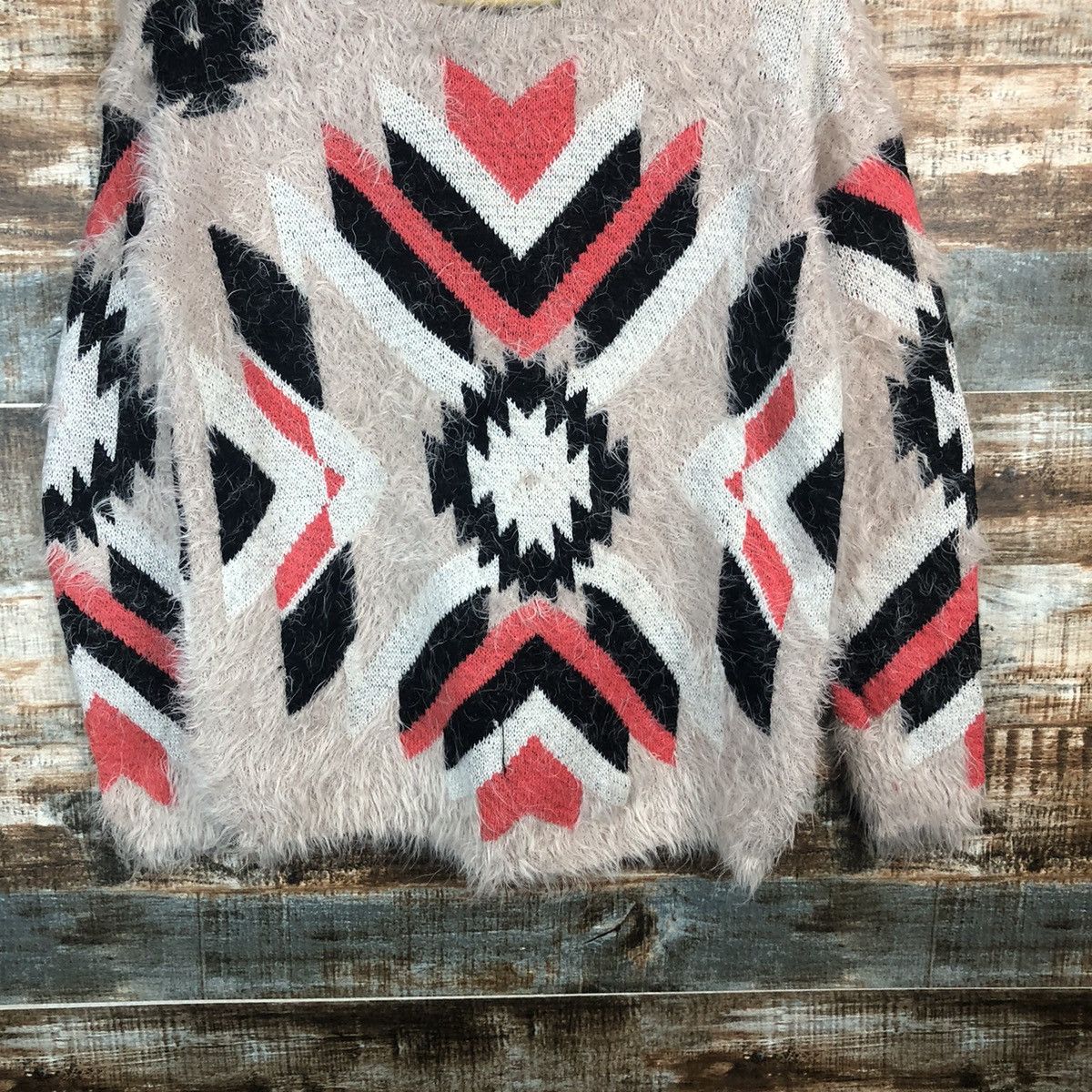 Vintage Chille Anap Pink mohair navajo Knitwear #A1879 Size S / US 4 / IT 40 - 3 Thumbnail