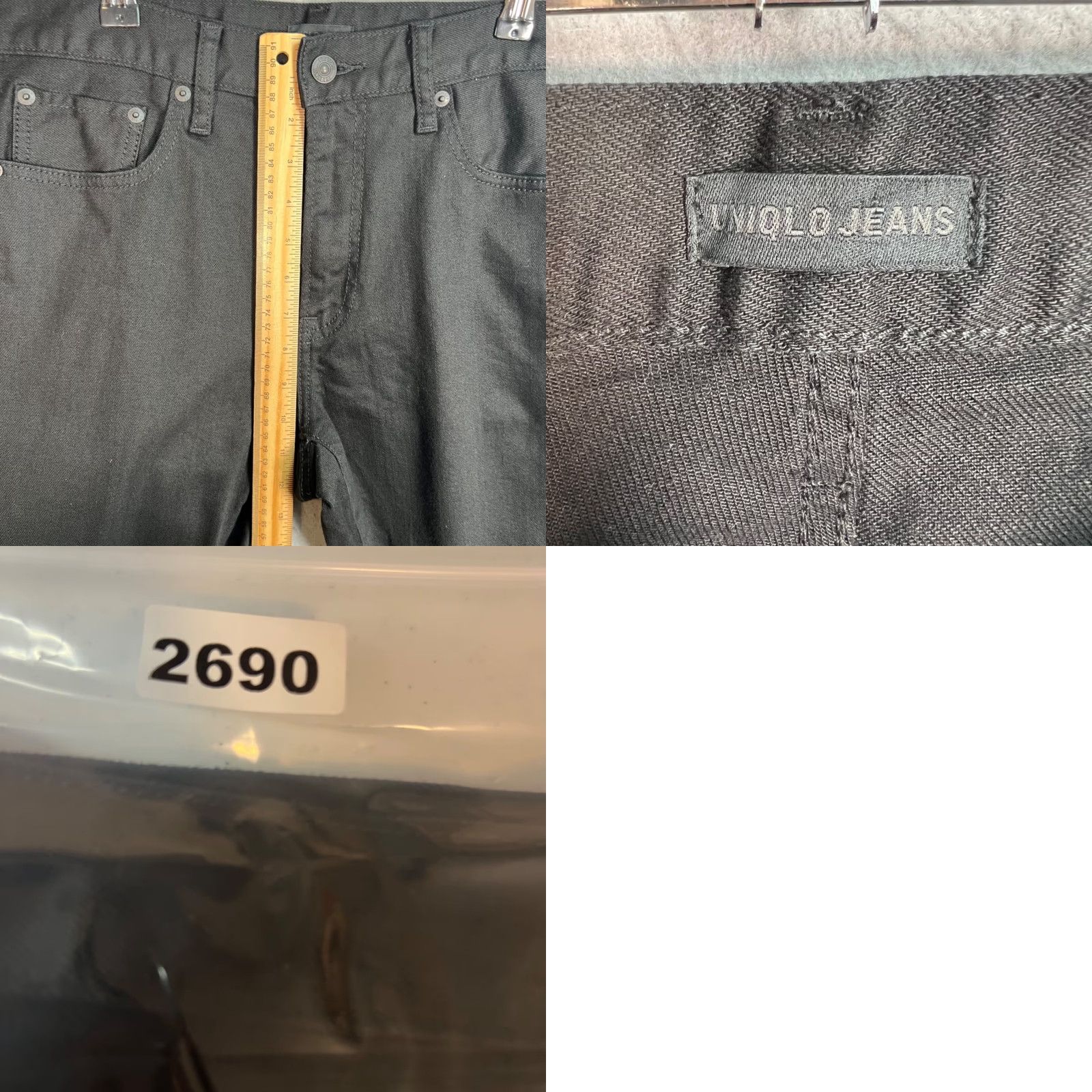 Uniqlo Uniqlo Mens Jeans Slim Stretch Black Cotton Denim 31 x 32 5-Pocket Inseam 25 Regular Size US 31 - 8 Thumbnail