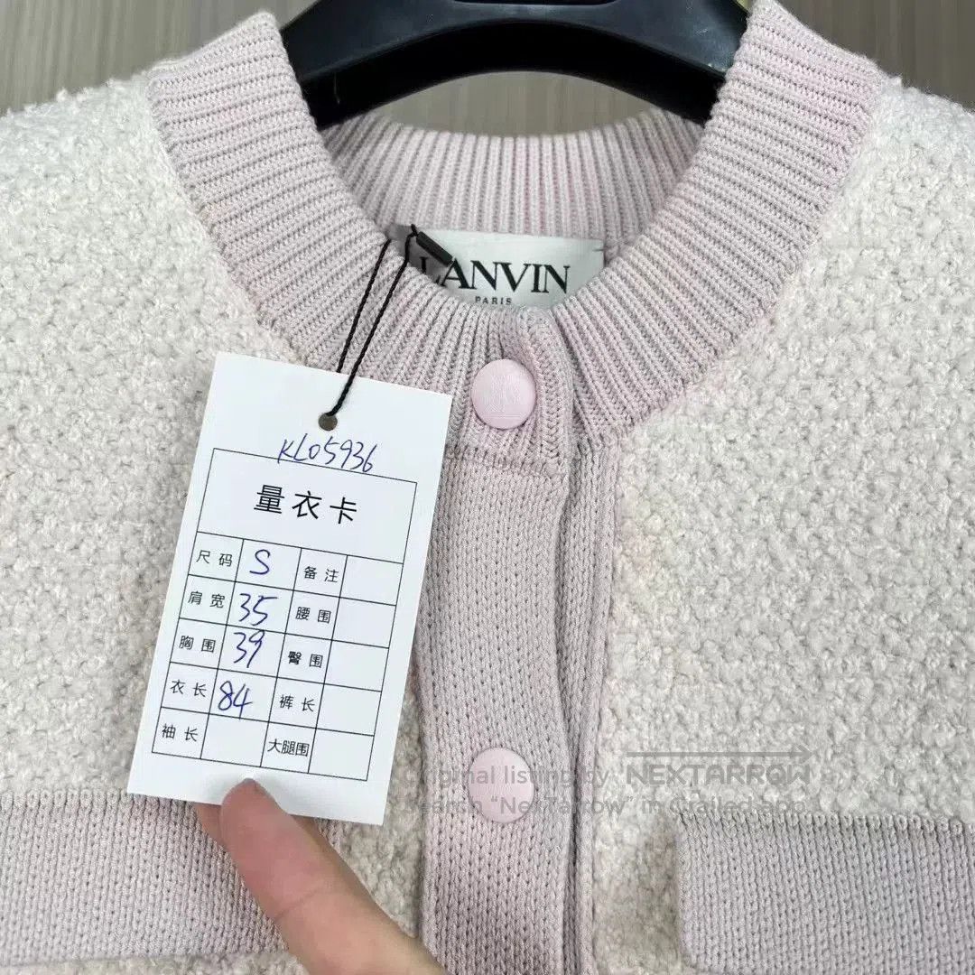 Lanvin Lanvin White Pink Sequin Cashmere Dress. Size S / US 4 / IT 40 - 6 Thumbnail