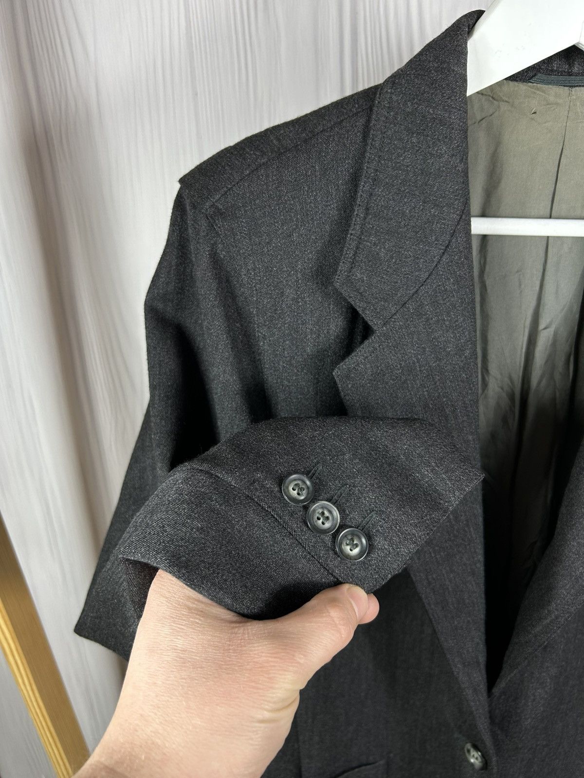 Max Mara Vintage MaxMara Grey Virgin Wool Blazer Jacket Made in Italy Size L / US 10 / IT 46 - 6 Thumbnail