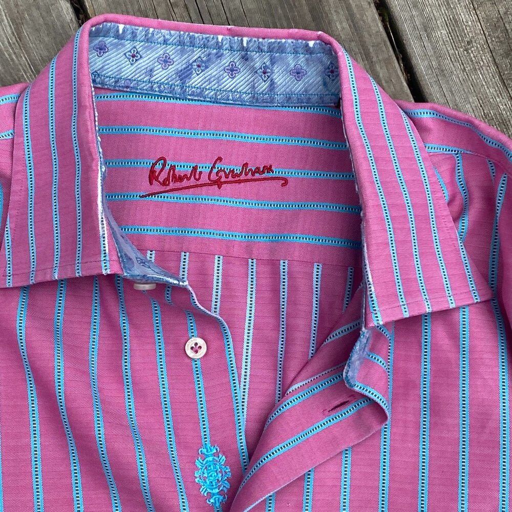 Robert Graham Robert Graham Striped Button Up Dress Shirt Pink Blue Large Size US L / EU 52-54 / 3 - 1 Thumbnail