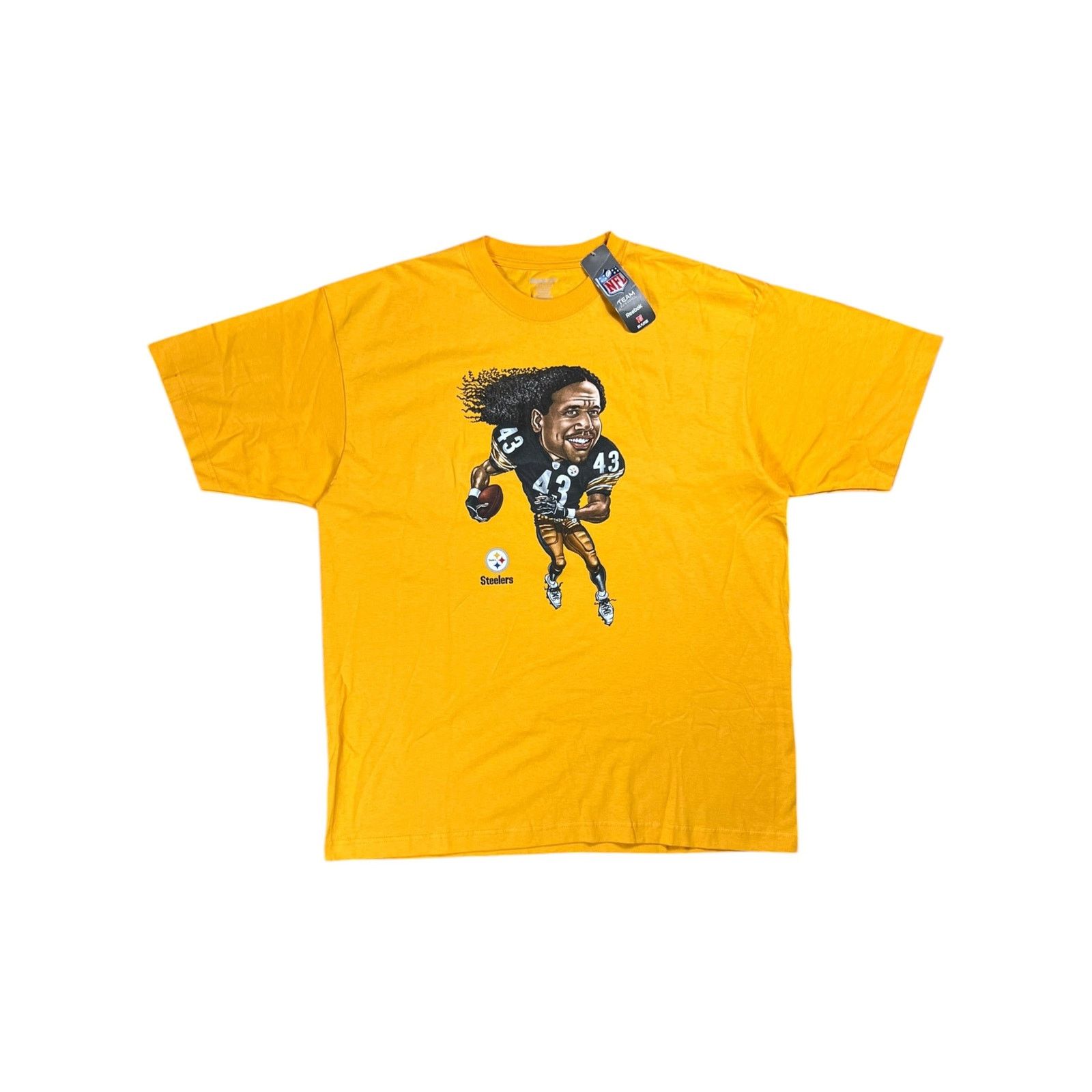 Y2K Pittsburgh Steelers Troy Polamalu caricature tee DS NWT