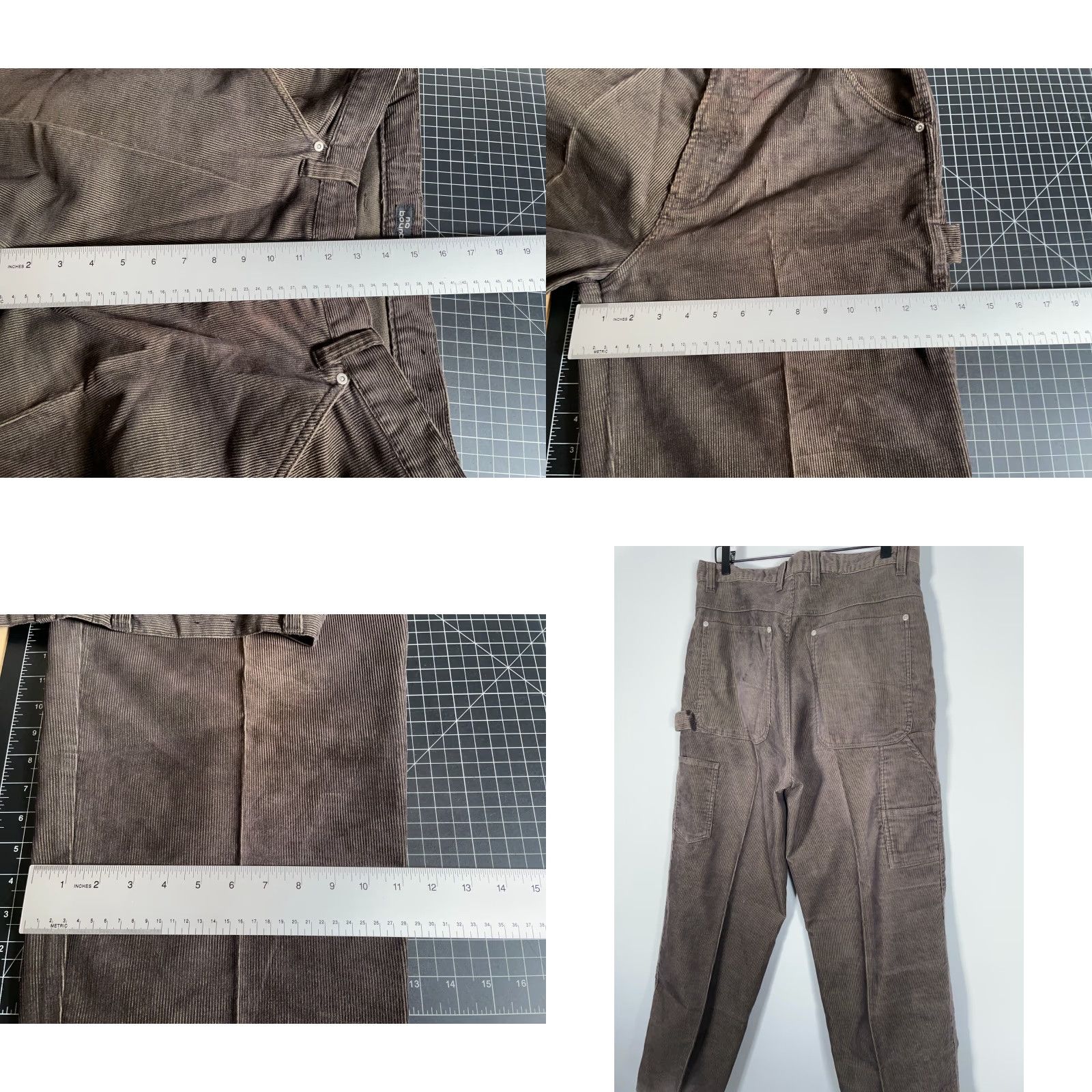 Vintage Men's Baggy Fit Corduroy Carpenter Pants Olive 34 x 32 Skater Y2K Loose Size US 33 - 8 Thumbnail