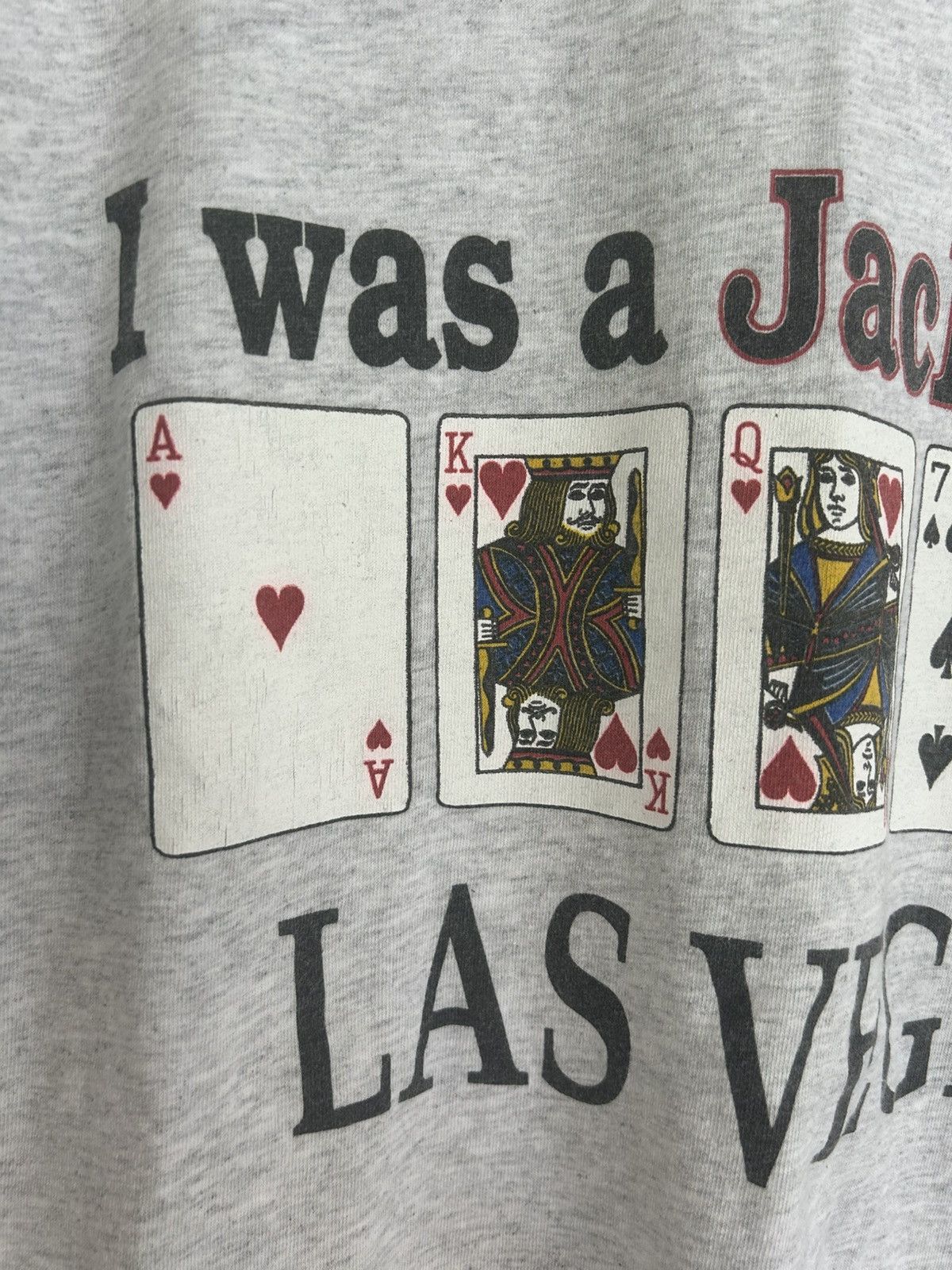 Vintage Vintage “I Was A Jack Off In Las Vegas” Poker Cards T-shirt Size US XL / EU 56 / 4 - 3 Thumbnail