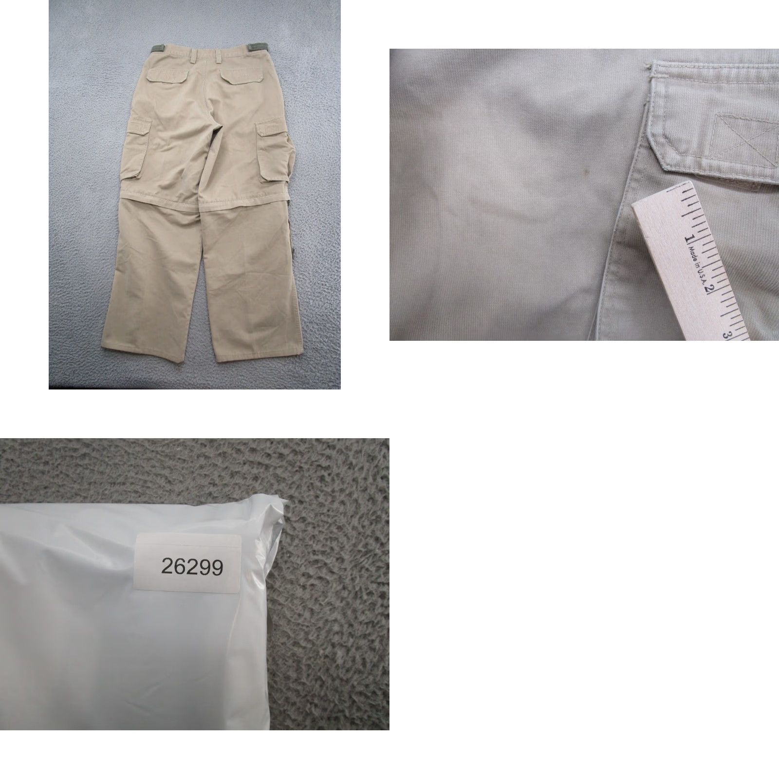 Vintage VTG Northcrest Cargo Pants Beige 34x32 Men's Cargo Convertible Read Tags 100% Cotton Size US 34 / EU 50 - 9 Thumbnail