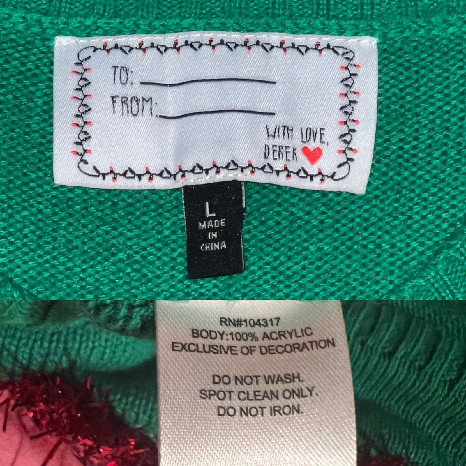 Other Ugly Christmas Tree Sweater Green Metallic Tinsel Garland LG Size L / US 10 / IT 46 - 9 Thumbnail