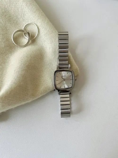 Jewelry Silver Square Face Stainless Steel Wrist Watch Size ONE SIZE - 5 Thumbnail