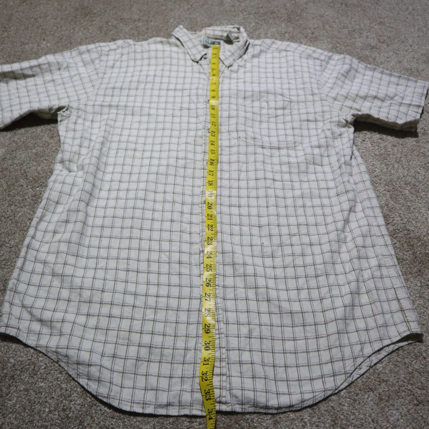 Vintage LL Bean Shirt Short Sleeve Mens XL Tan Plaid 100% Cotton Size US XL / EU 56 / 4 - 6 Thumbnail