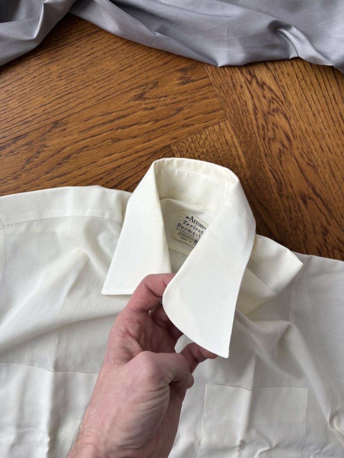 Arrow × Vintage 1960s Arrow Tericota Shirt 70s Vintage Shortsleeve Sanfor S Size US S / EU 44-46 / 1 - 8 Thumbnail