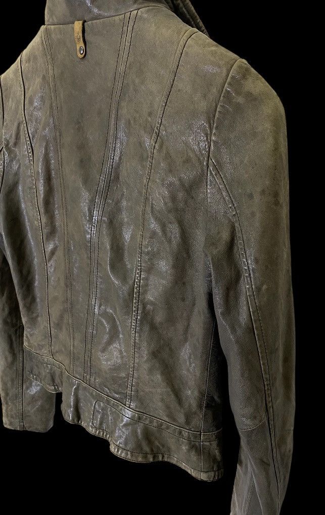 Distressed Mackage Lamb Leather Biker Jacket Women