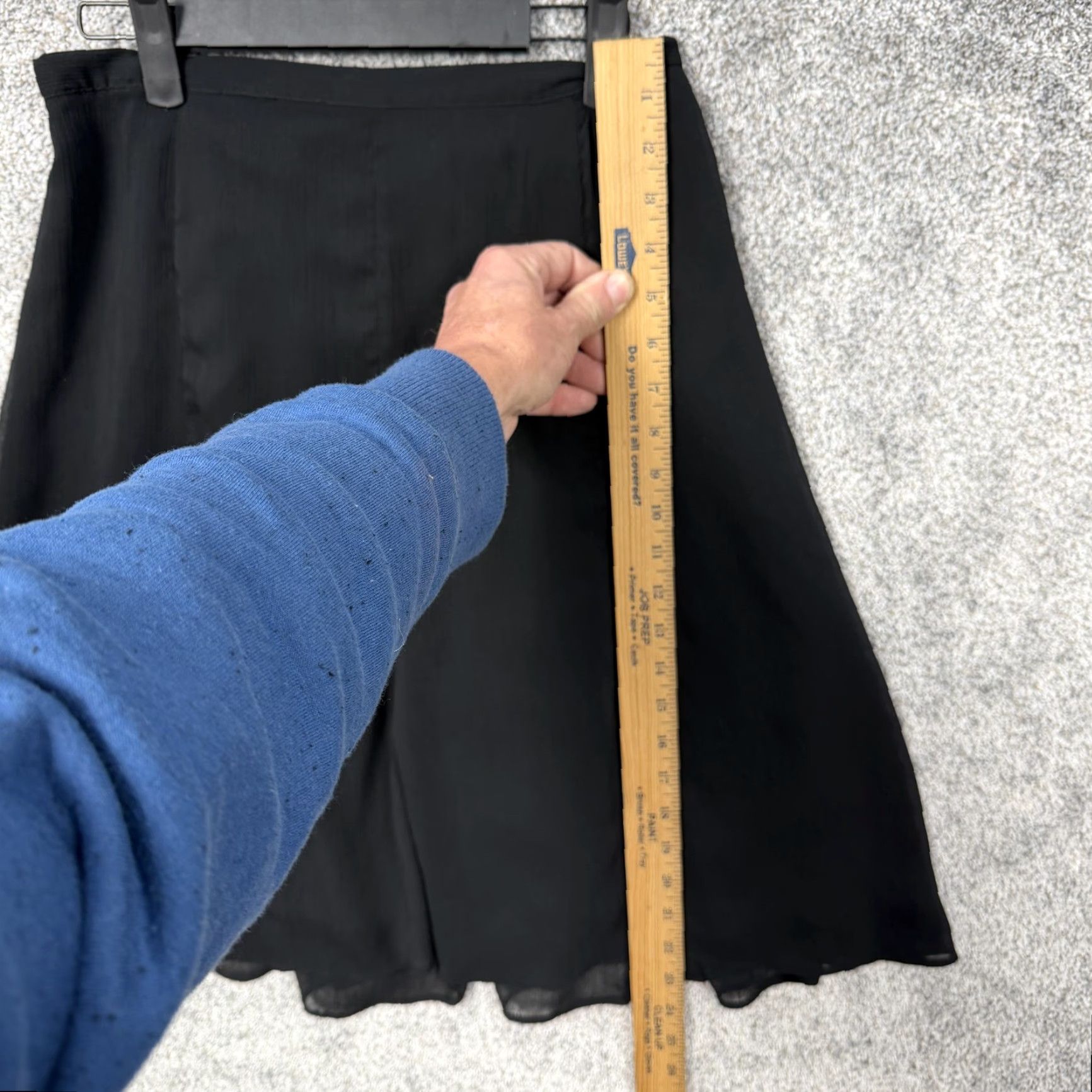 George VINTAGE George Skirt 6 Women Knee Length Black Lined A-Line Elastic Back Pull On Office Casual 90s Siren Grunge Whimsmigoth Size 28" / US 6 / IT 42 - 2 Thumbnail