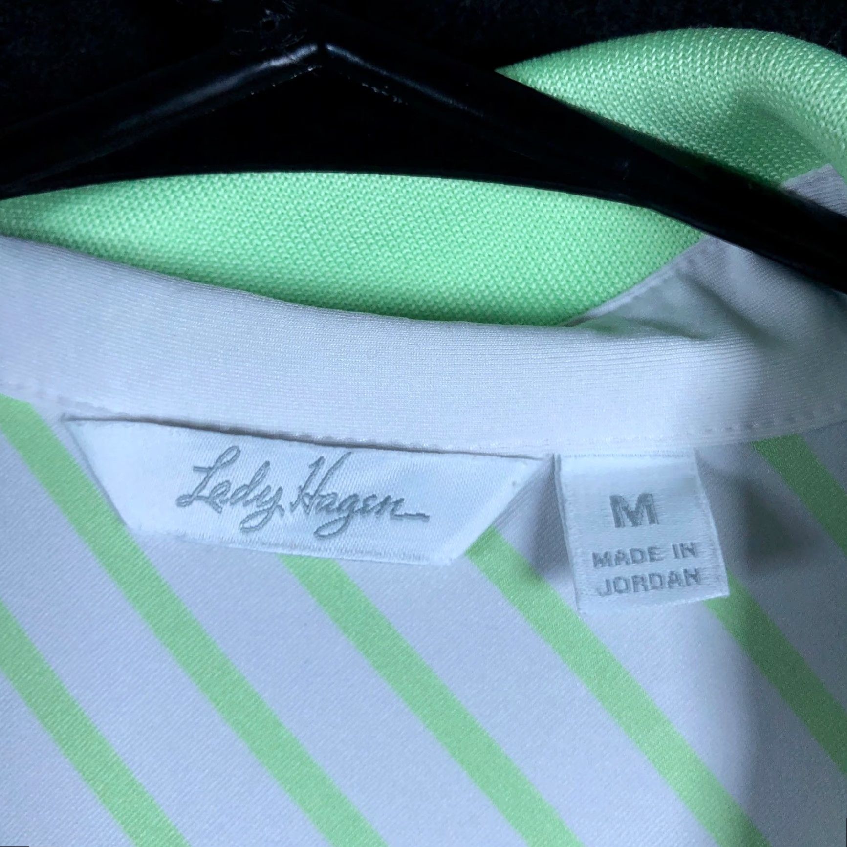 Vintage Lady Hagen Shirt Women Polo Sleeveless Striped White Green Golf Athletic Quick Dry Breathable M Size M / US 6-8 / IT 42-44 - 6 Thumbnail