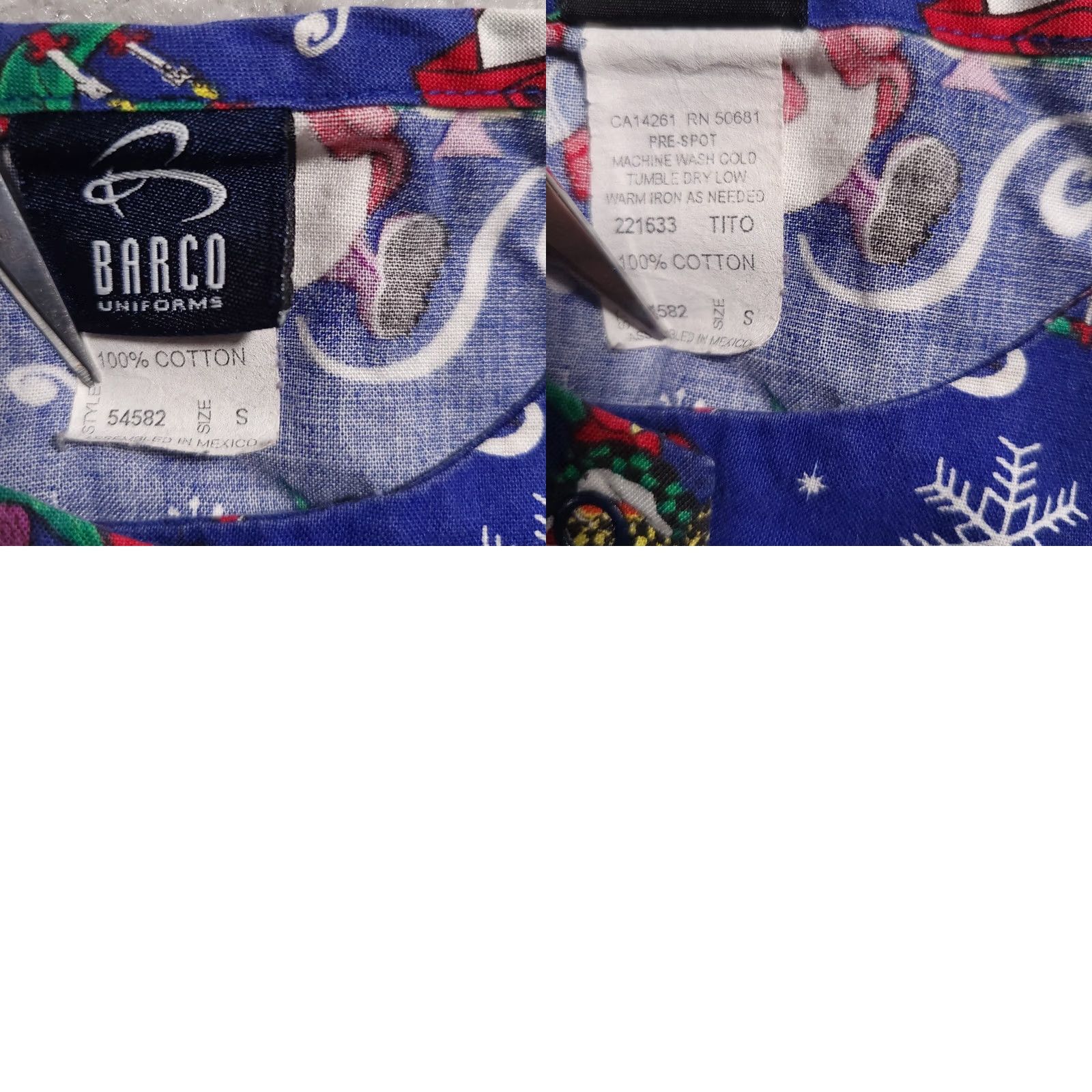 Vintage VINTAGE Barco Scrub Shirt Women’s Small Blue Long Sleeve Snowman Winter Snap Pockets Womens Scrub Shirt Size S / US 4 / IT 40 - 9 Thumbnail