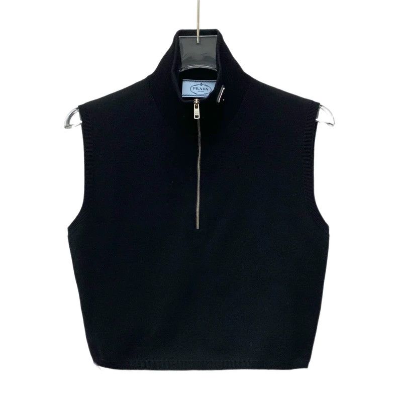 Prada Prada Black triangle label sheep wool stand-up collar zipp Size M / US 6-8 / IT 42-44 - 1 Thumbnail