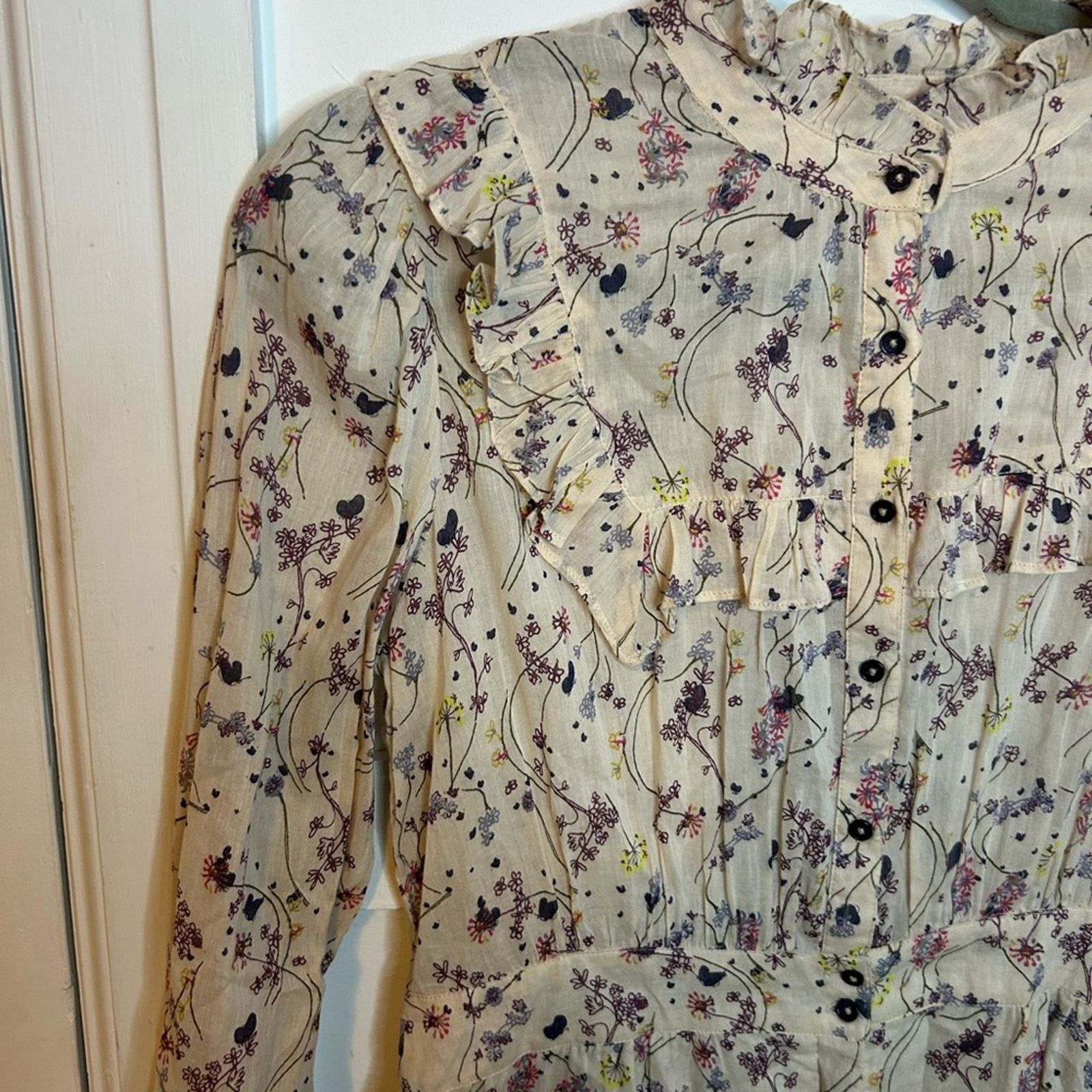 ba&sh Ba&Sh Belle Floral Nude Peasant Dress Size S / US 4 / IT 40 - 7 Thumbnail