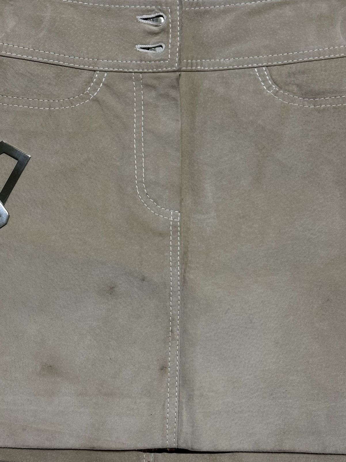 Dolce & Gabbana DOLCE&GABBANA Vintage Suede Leather Mini Skirt Size 40" / US 18 - 4 Thumbnail
