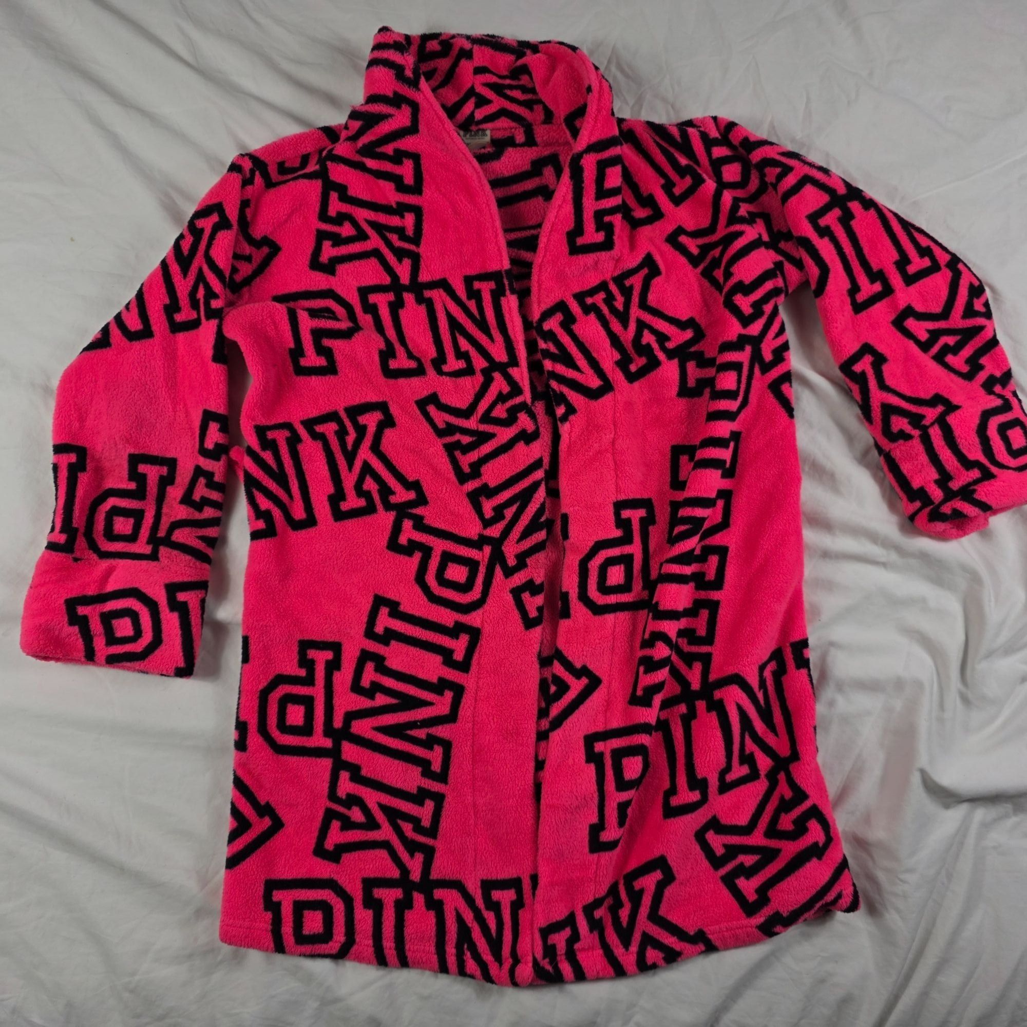 Pink Pink Victorias Secret Womens XS/S Hot Pink Cozy Robe Logo Pr Size XS / US 0-2 / IT 36-38 - 1 Thumbnail