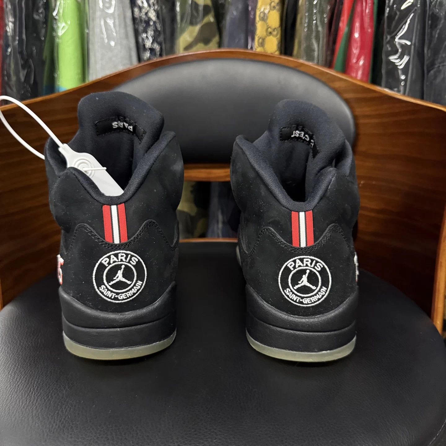 Nike Air Jordan 5 PSG 75 Embroidered Coal Black 43 Size US 10 / EU 43 - 3 Thumbnail