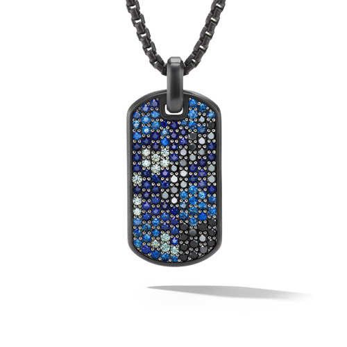 David Yurman oc11z0625 Size: OS / Diamond & Sapphire Dog Tag Pendant Size ONE SIZE - 1 Thumbnail