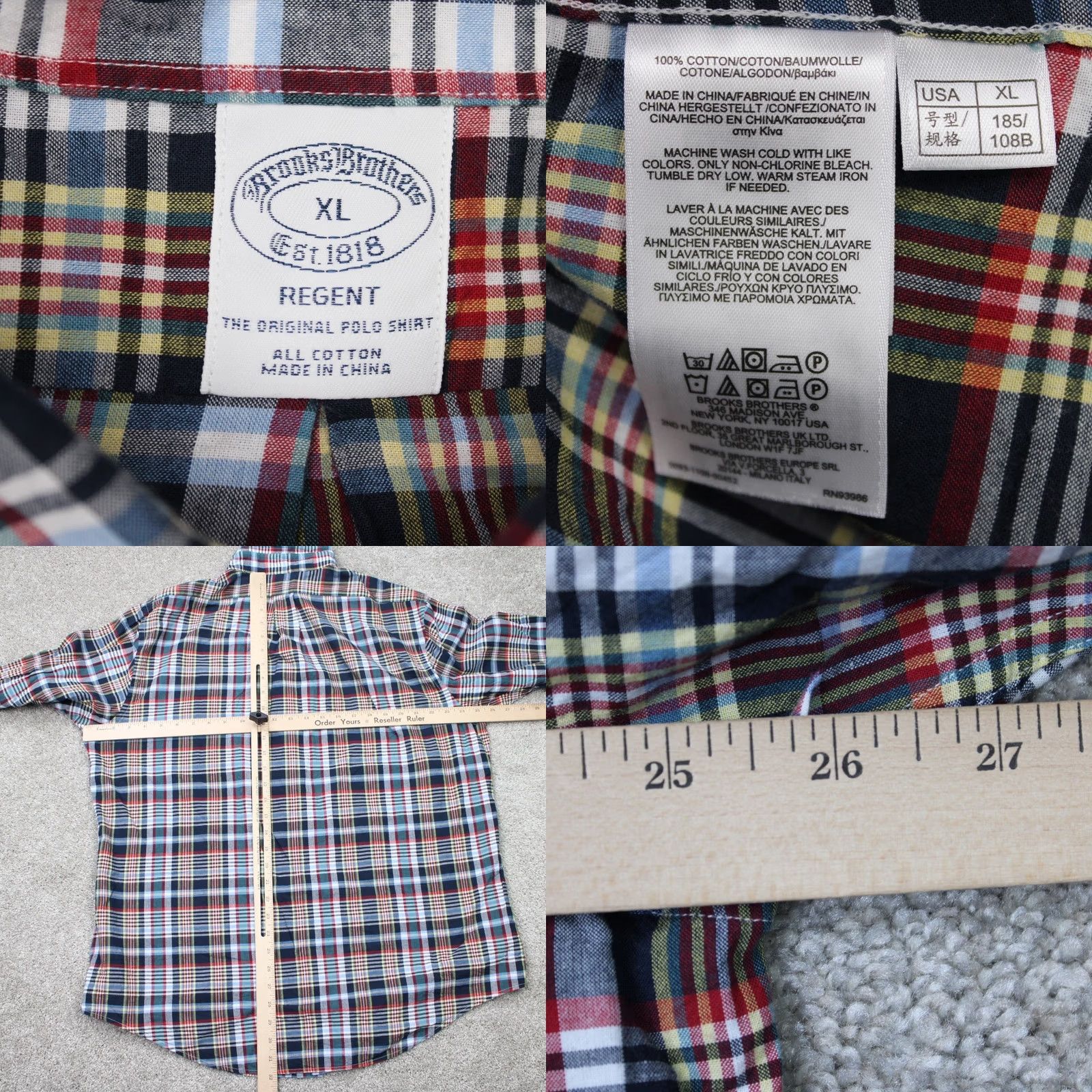 Brooks Brothers Brooks Brothers Regent Shirt Mens XL Red/Green Plaid 100% Cotton Long Sleeve Button-Up Size US XL / EU 56 / 4 - 8 Thumbnail