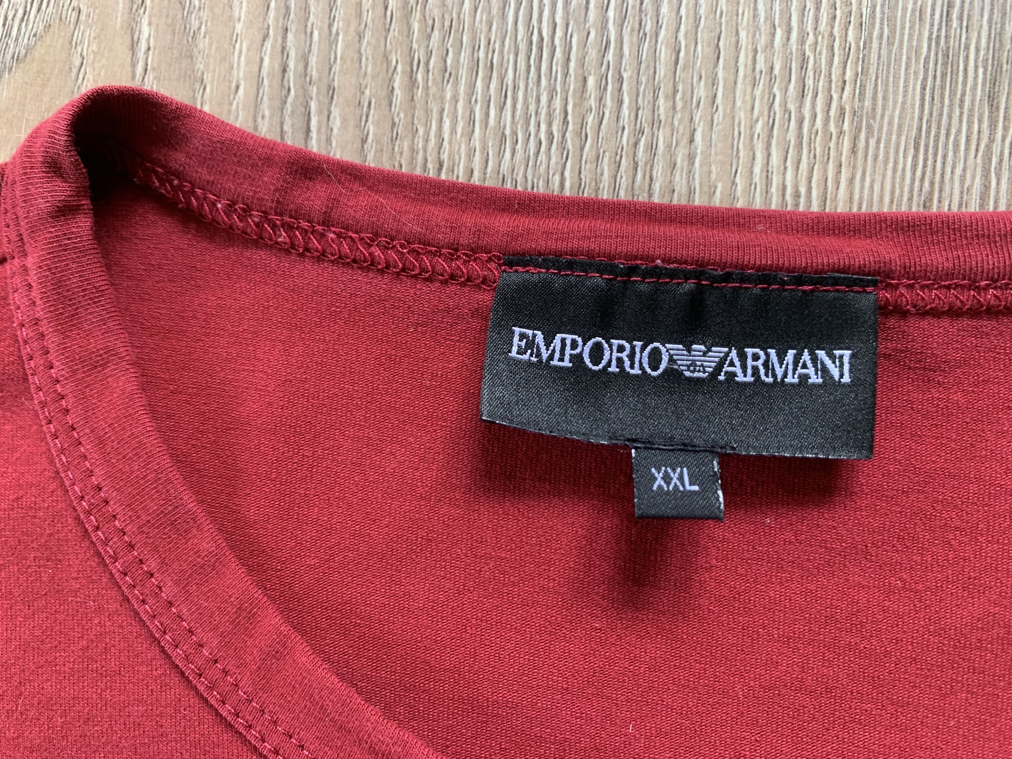Emporio Armani Vintage Emporio Armani Red Long Sleeve T-Shirt Size US L / EU 52-54 / 3 - 6 Thumbnail