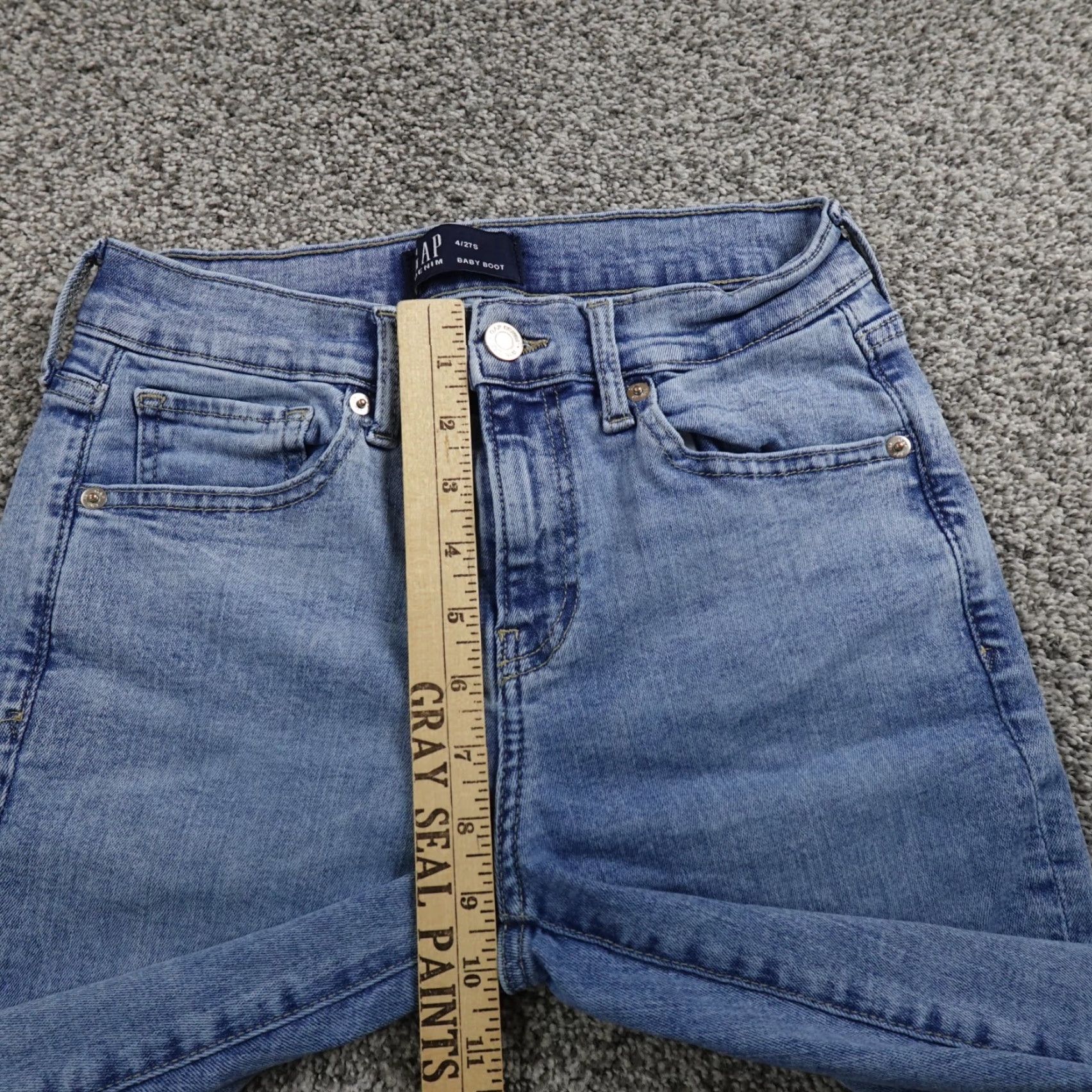 Gap Gap Jeans Womens 4 Light Blue Denim Mid Rise Boot Flare Western Stretch Jeans Mens? Size 27" / US 4 / IT 40 - 4 Thumbnail