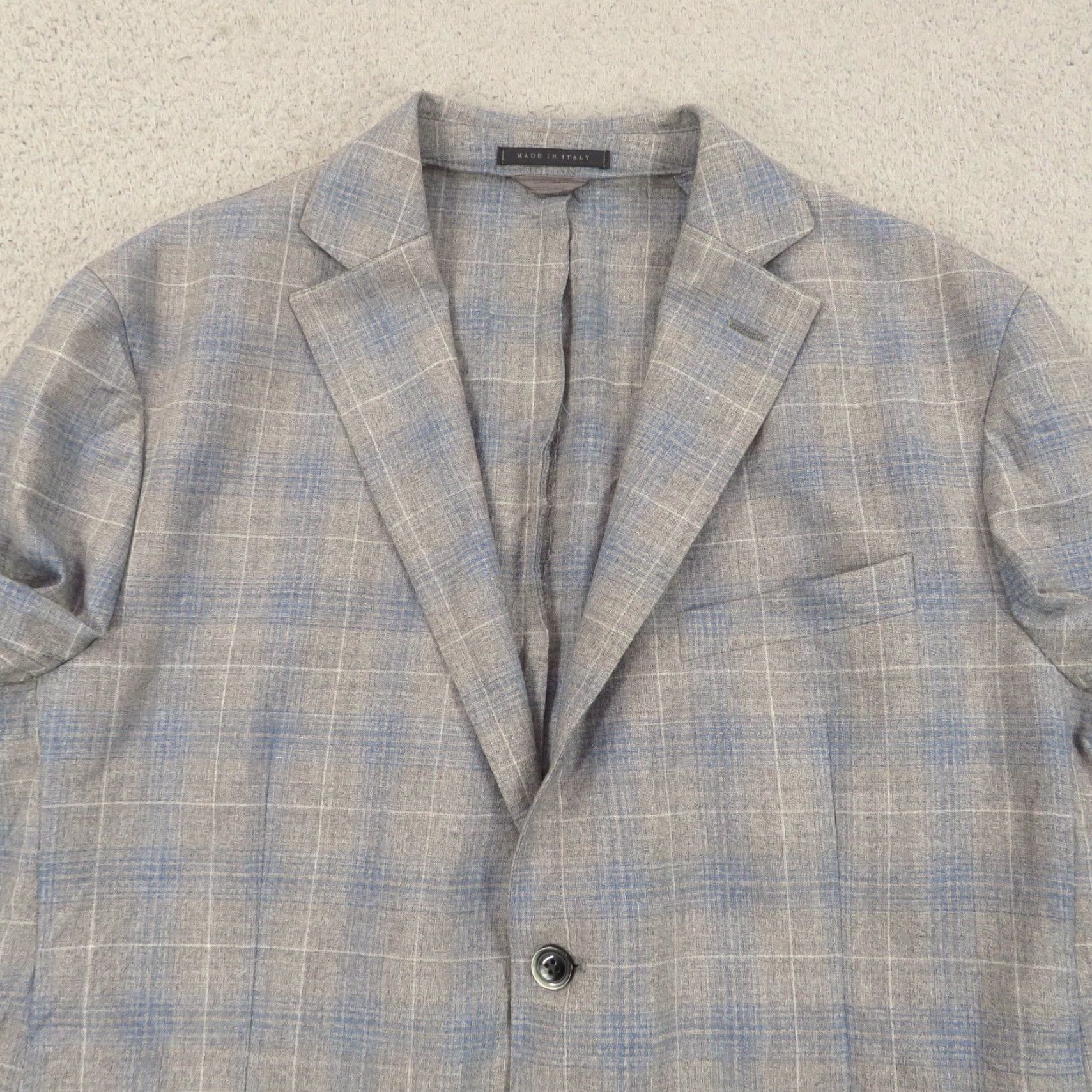 Lubiam Lubiam Sport Coat Blazer 46R Men Wool Gray Notch Lapel Single-Breasted Two-Button Double-Vented Plaid Vintage No Size 46R - 7 Thumbnail