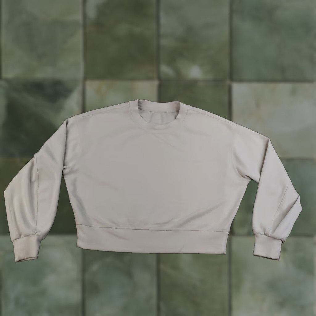 Lululemon VINTAGE Lululemon Softstreme Sweatshirt Womens Medium Beige Oversized Cropped Crew Neck Size M / US 6-8 / IT 42-44 - 1 Thumbnail