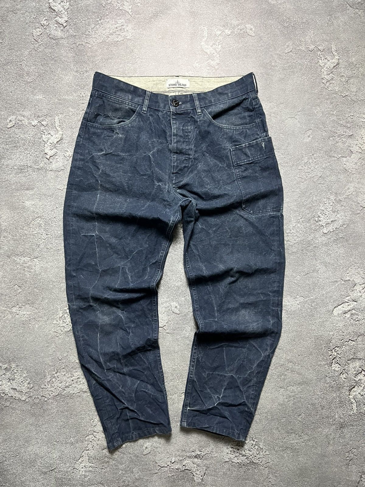 Stone Island Vintage Stone Island Jeans Pants Cargo Washed Patch Program Size US 31 - 5 Thumbnail