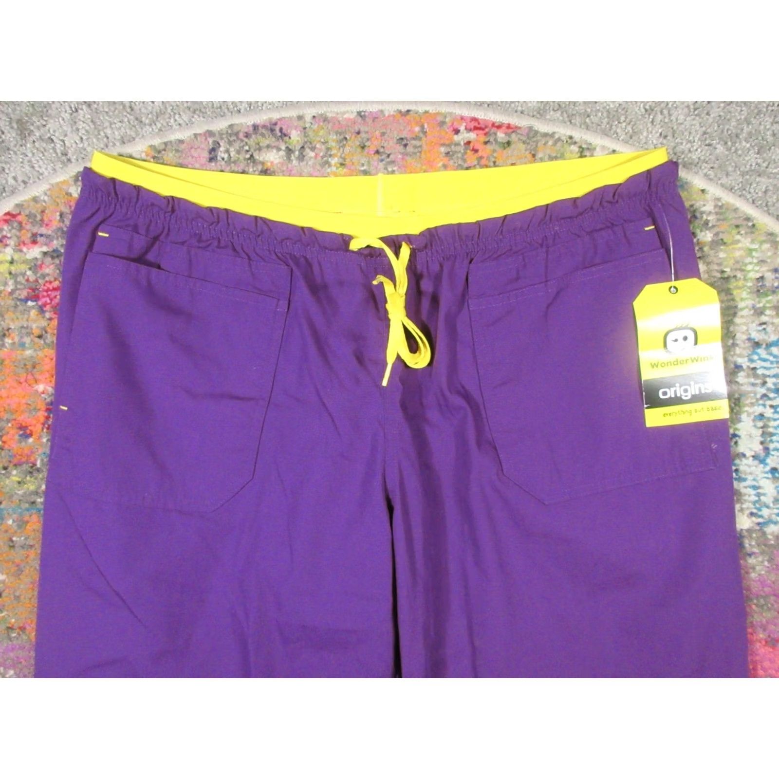 Vintage WonderWink Scrub Pants Adult Mens XL Eggplant 32 Inseam NEW NWT Size US 36 / EU 52 - 4 Thumbnail