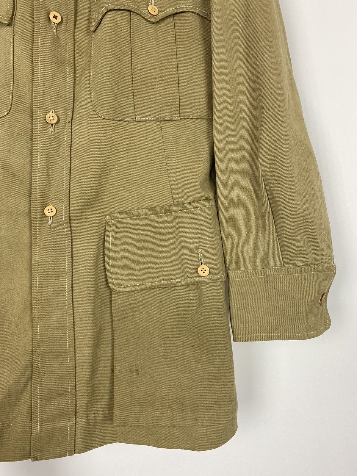 Vintage 1940s Vintage WW2 RAF British Air Force Drill Bush Jacket Size US S / EU 44-46 / 1 - 11 Thumbnail