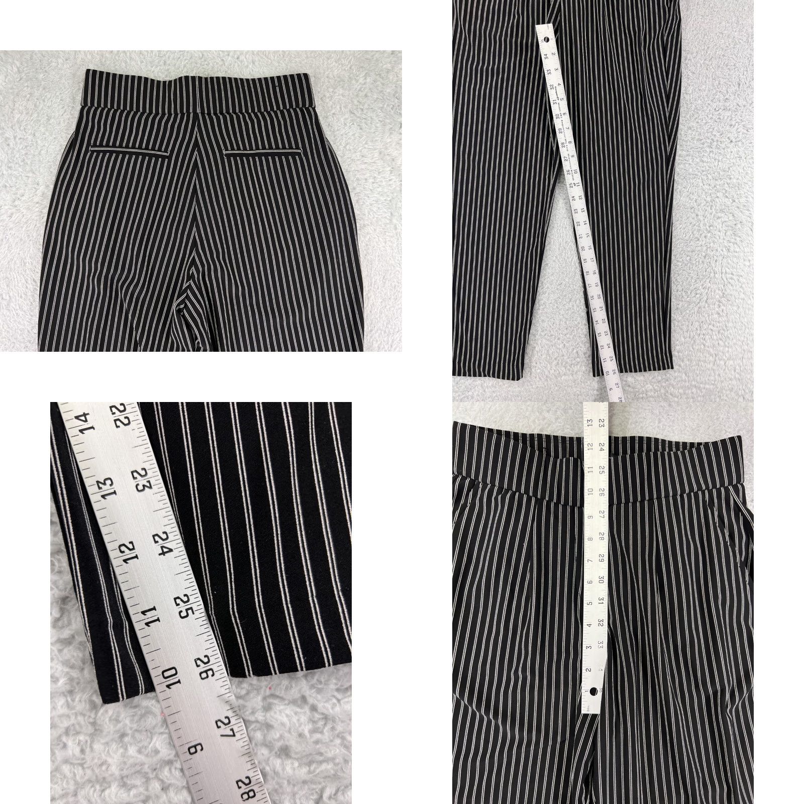 Vintage Hilary Radley Pants Women XS Black White Stripe Pleated Pockets Stretch Size 26" / US 2 / IT 38 - 8 Thumbnail