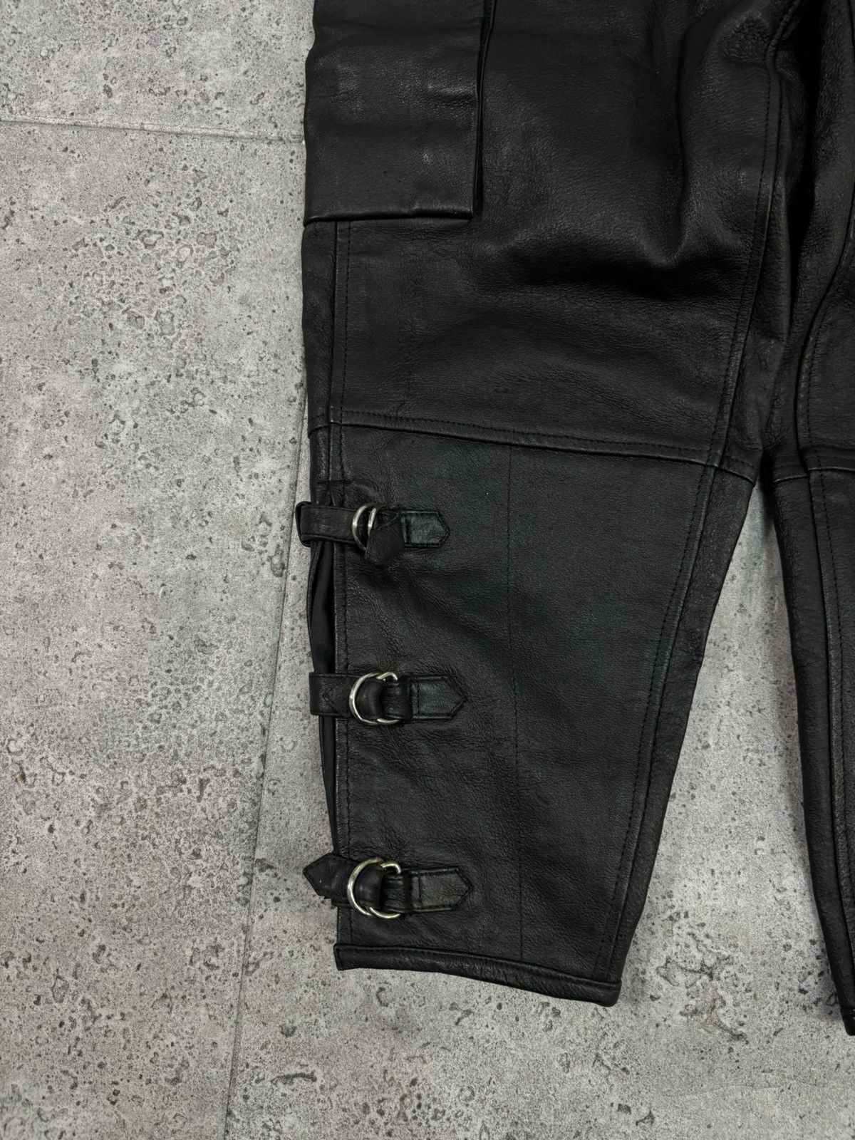 Japanese Brand × Vintage 2000s Swag Opium Avant Garde Japanese Leather Pants Moto Y2K Size US 34 / EU 50 - 4 Thumbnail