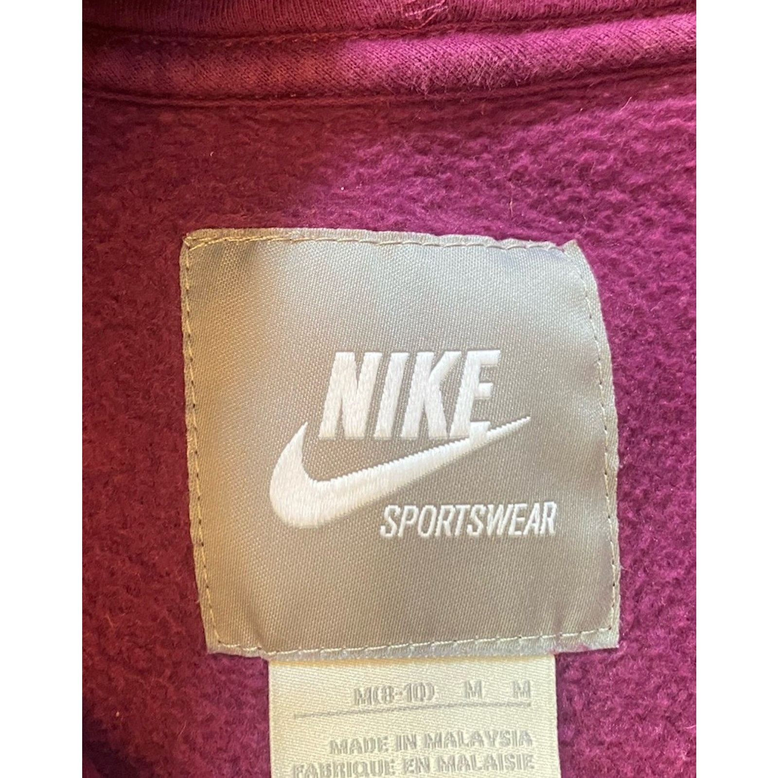 Nike Nike Zip Heavy Hoodie Sweatshirt Women’s Medium Burgundy Size M / US 6-8 / IT 42-44 - 2 Thumbnail