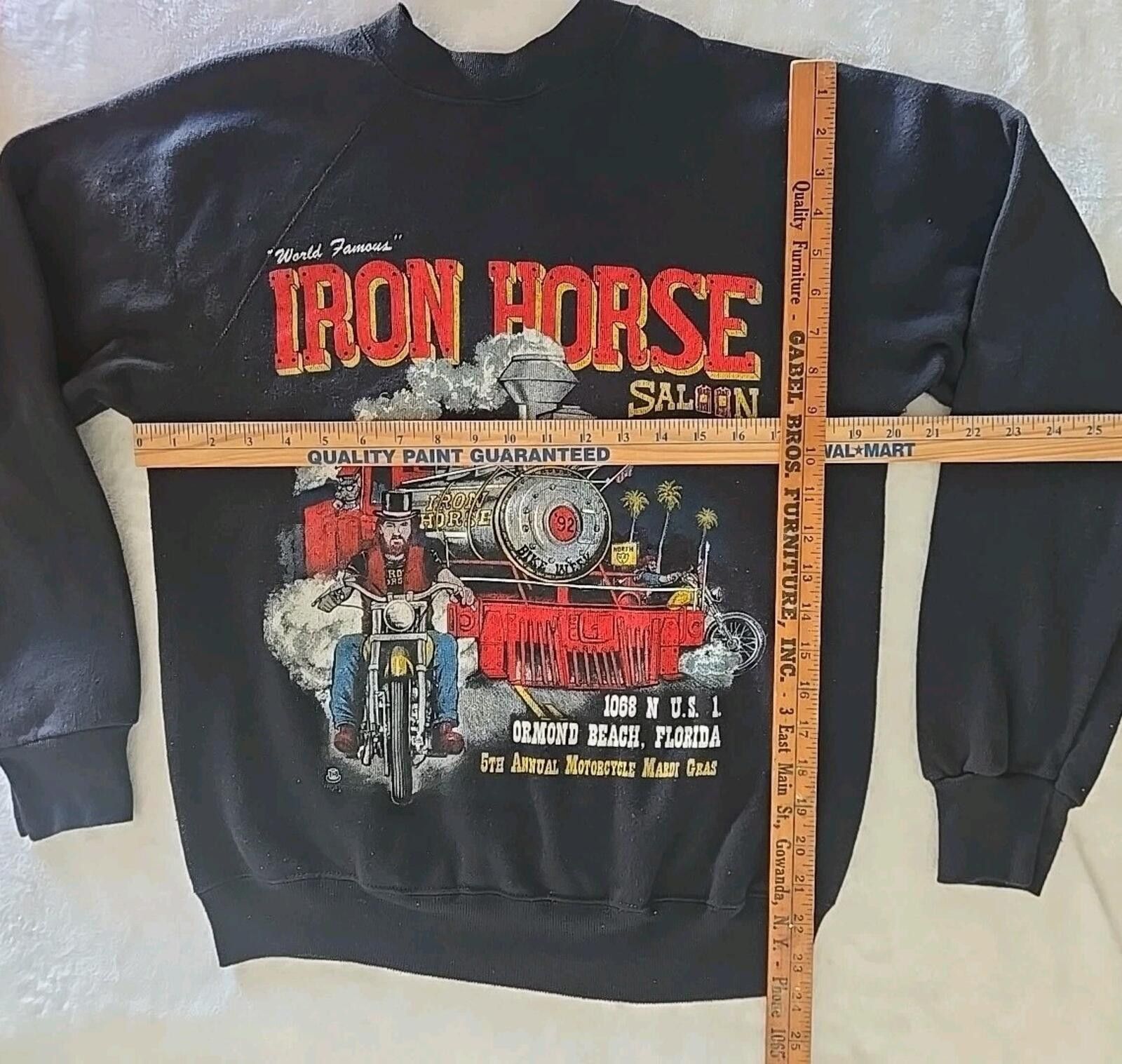 Tultex Vintage 90s Iron Horse Saloon Sweatshirt Motorcycle sz S Size US S / EU 44-46 / 1 - 4 Thumbnail
